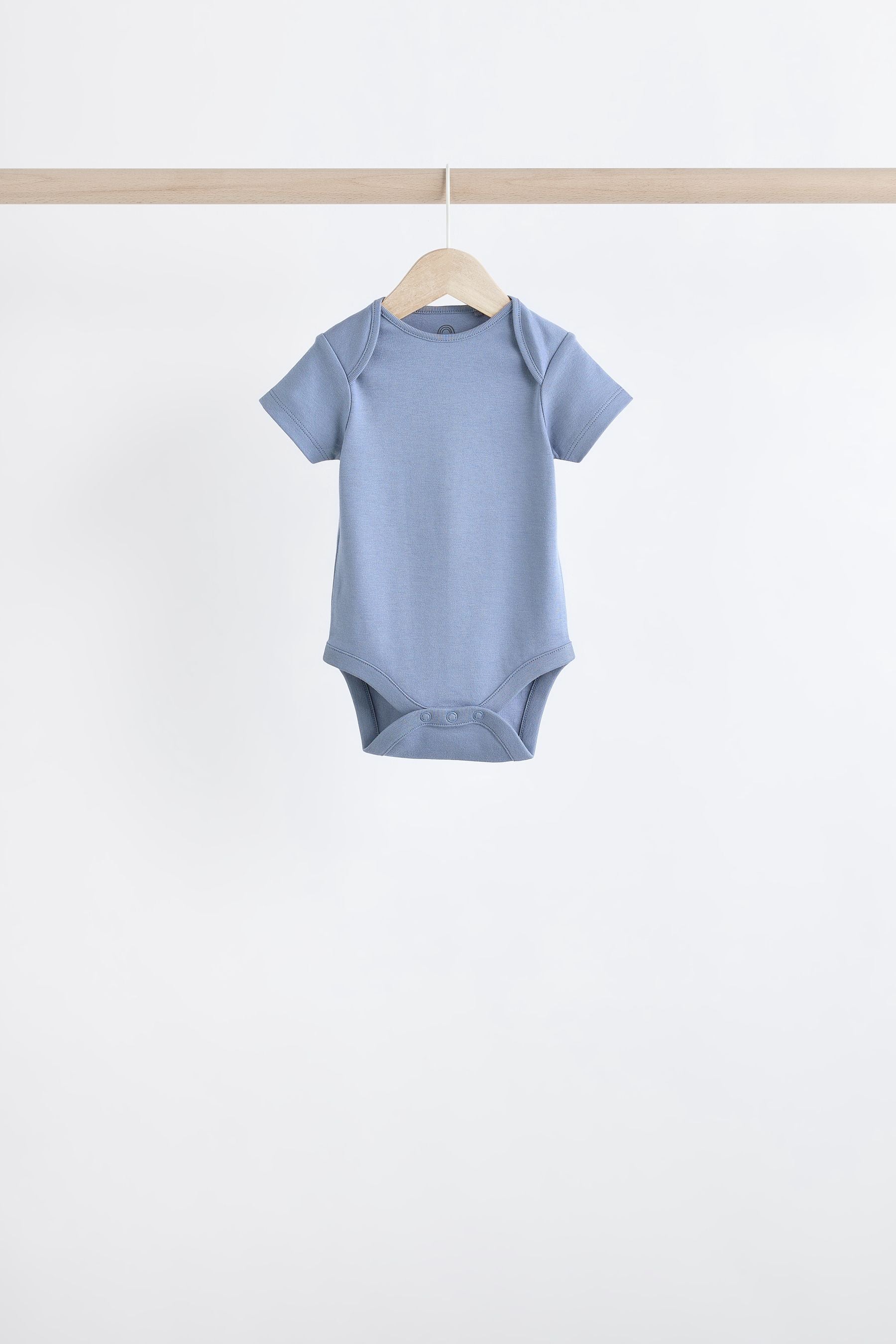 Grey/White Short Sleeve 100% Cotton Bodysuits 5 Pack