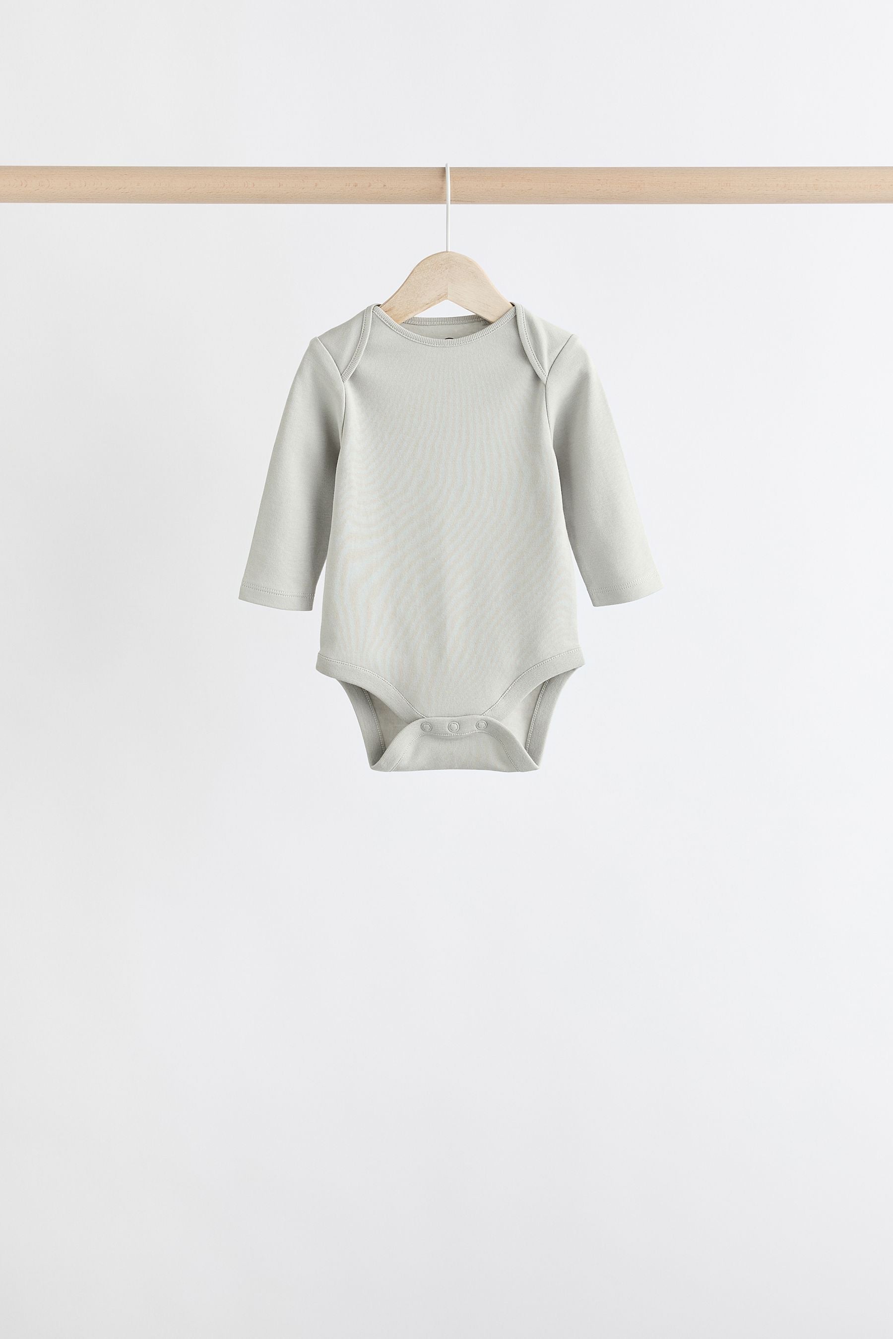 Grey/White Long Sleeve Bodysuits 5 Pack