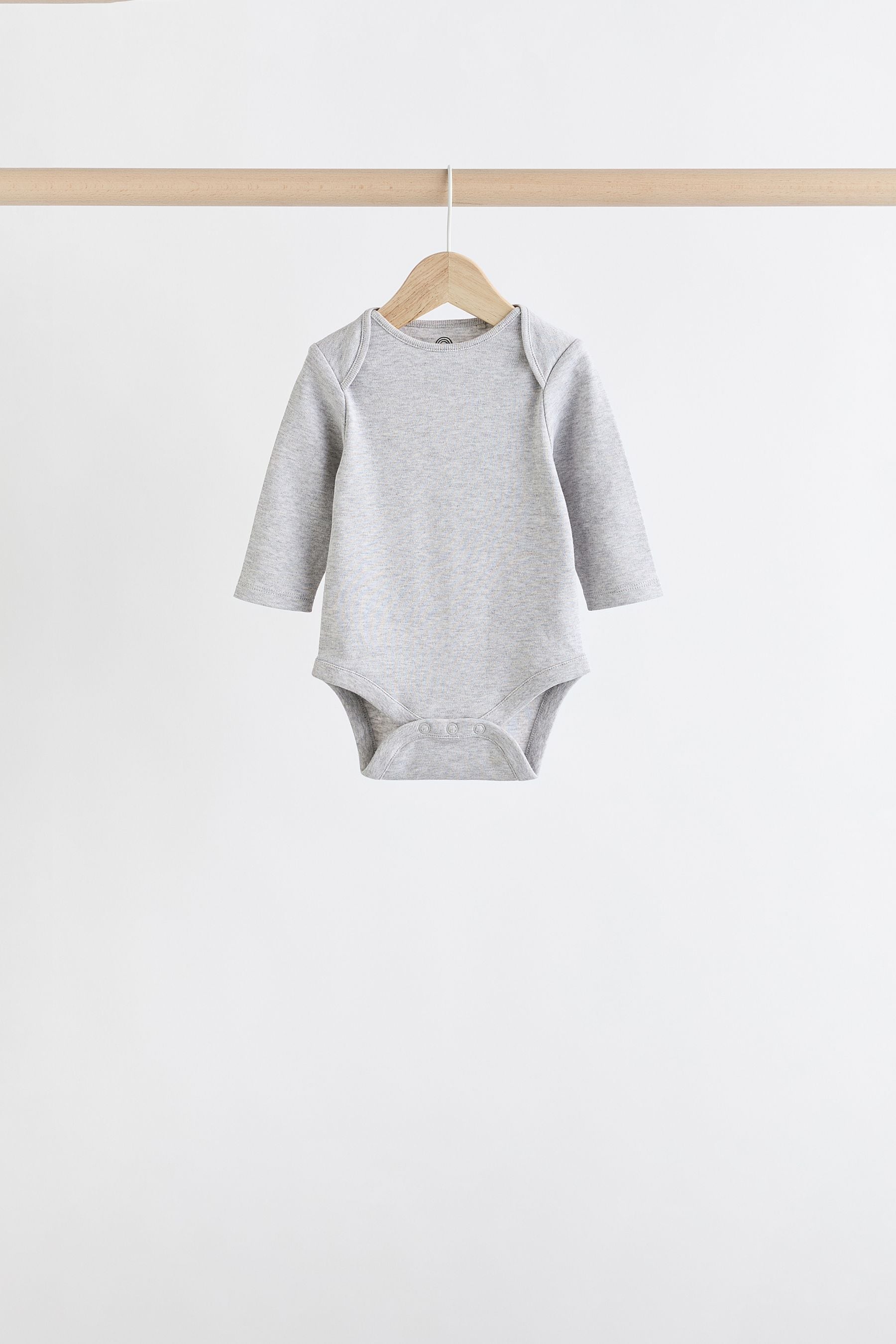 Grey/White Long Sleeve Bodysuits 5 Pack