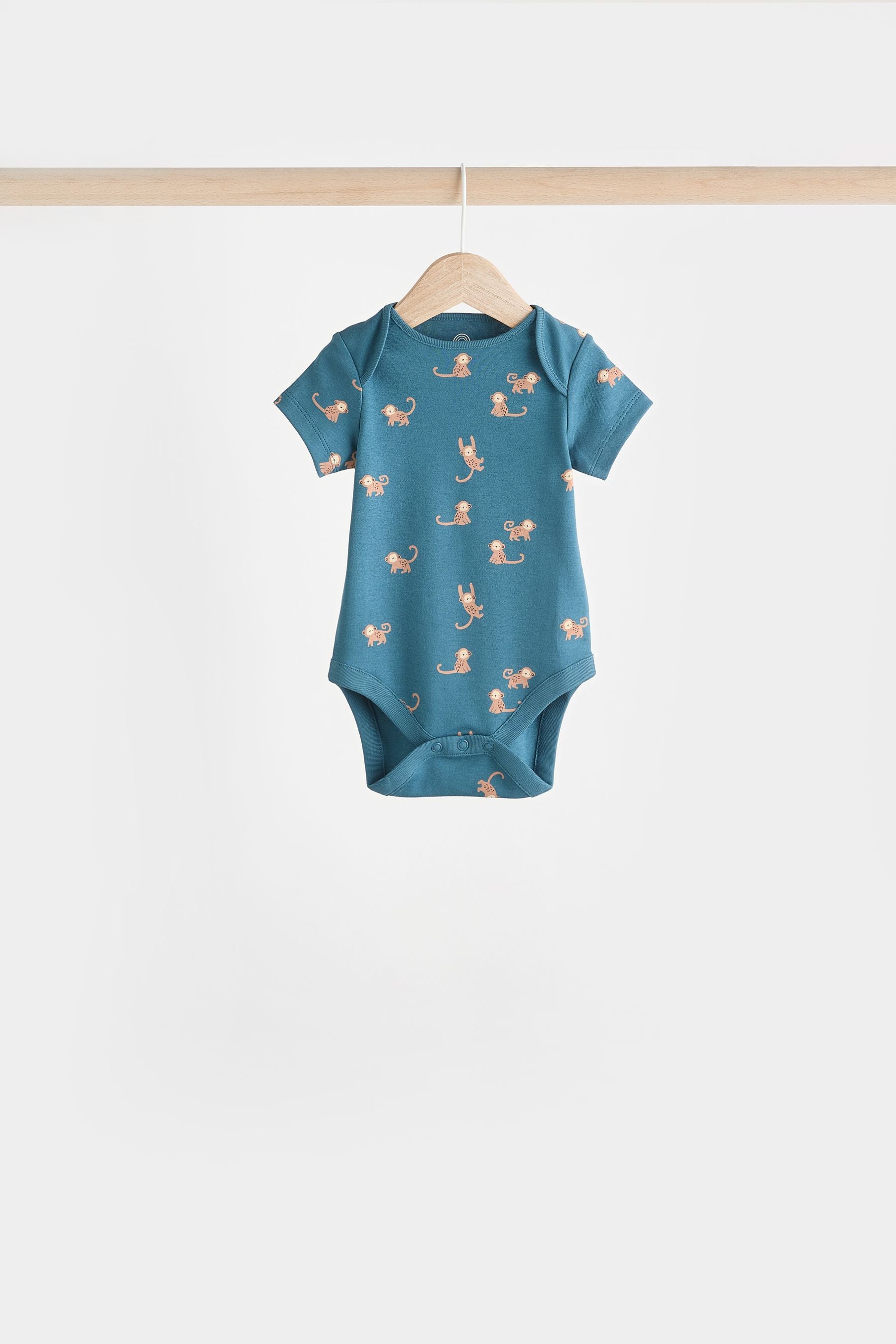 Teal Blue Baby Bodysuits 7 Pack