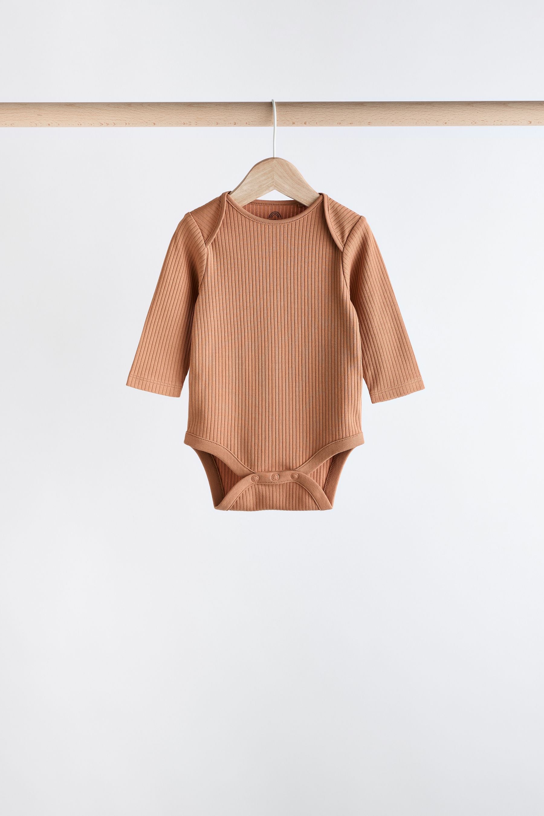 Muted Neutrals Long Sleeve Baby Bodysuits 5 Pack