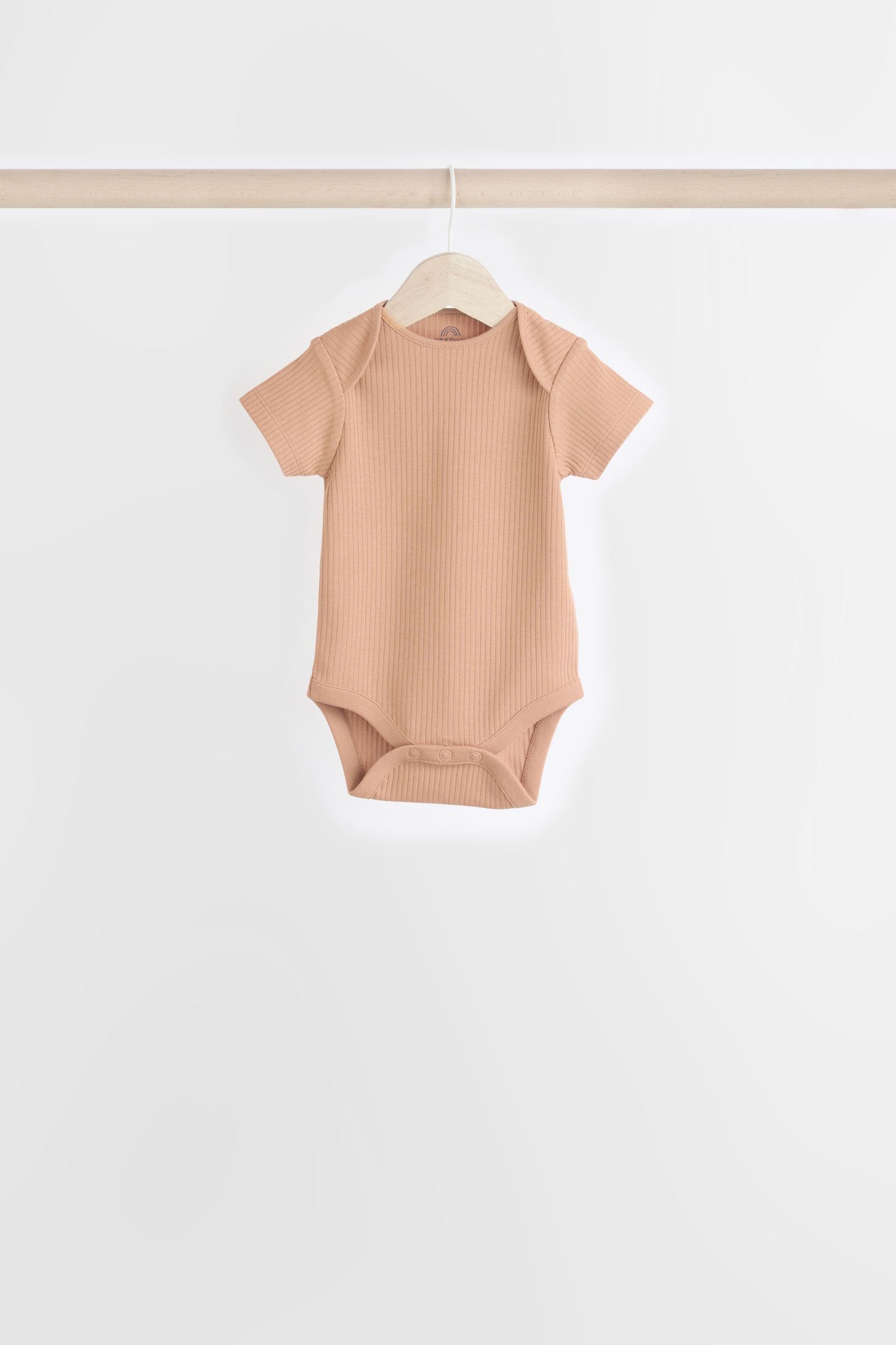 Muted Browns Short Sleeve 100% Cotton Bodysuits 5 Pack