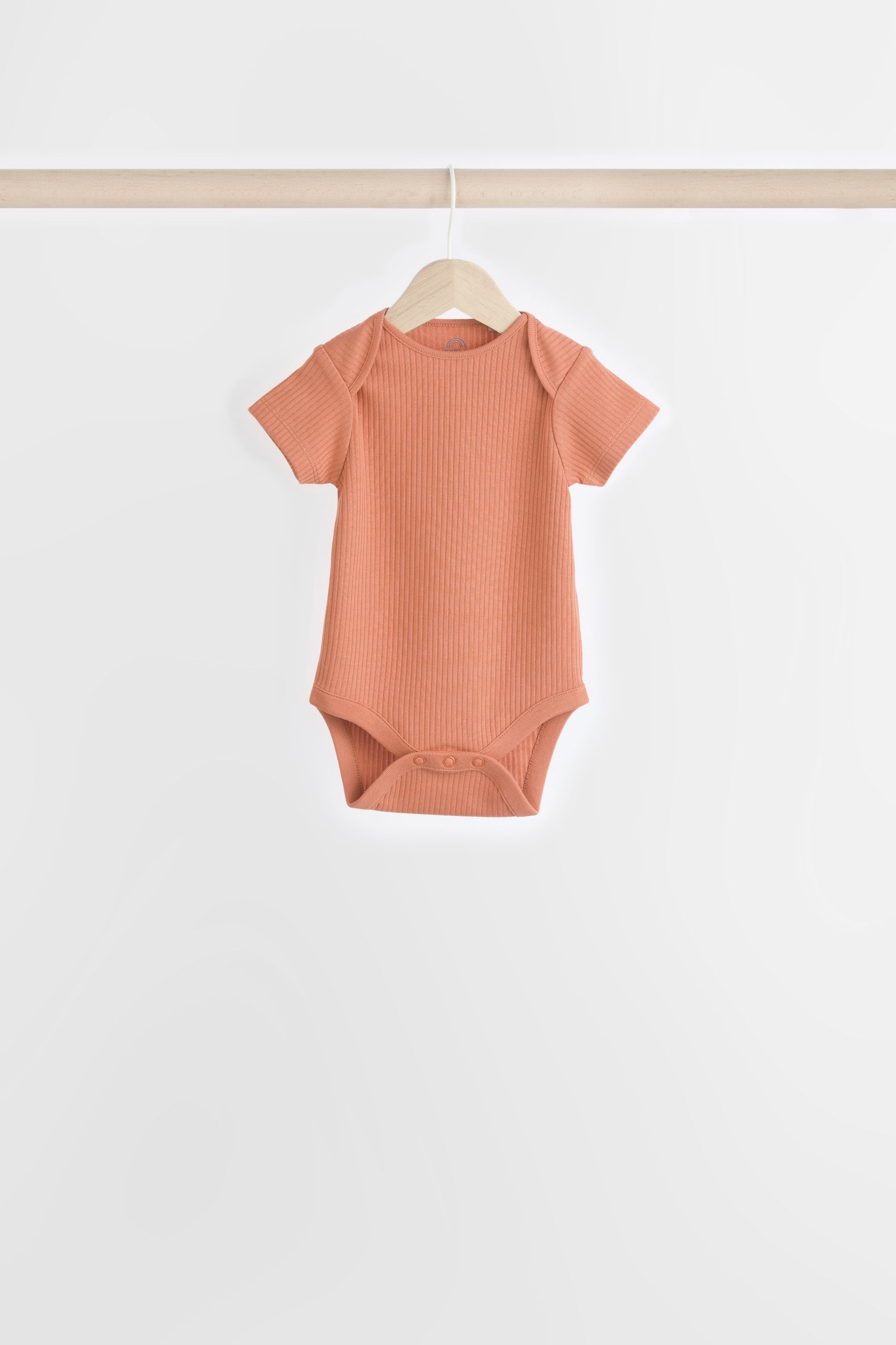 Muted Browns Short Sleeve 100% Cotton Bodysuits 5 Pack