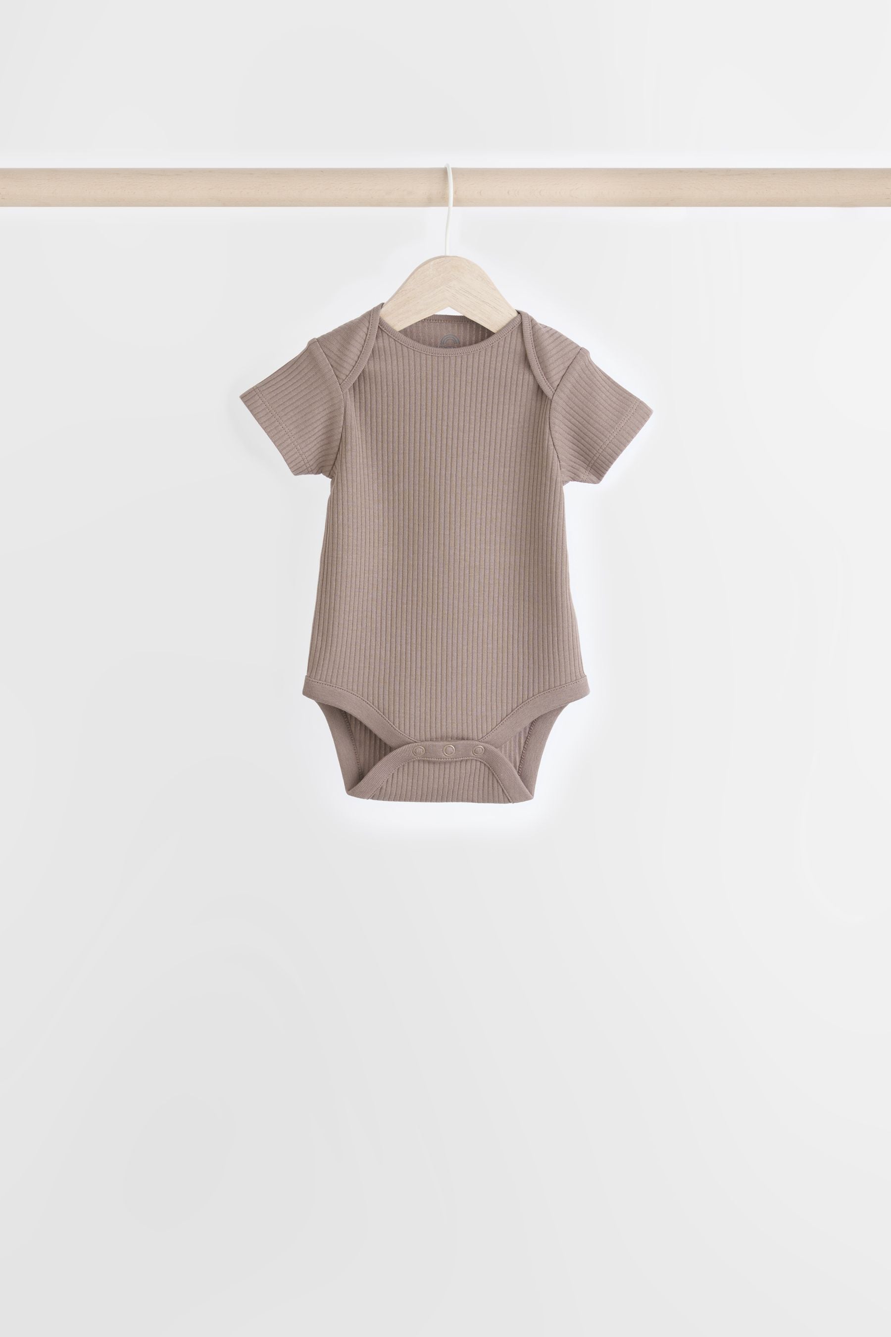 Muted Browns Short Sleeve 100% Cotton Bodysuits 5 Pack