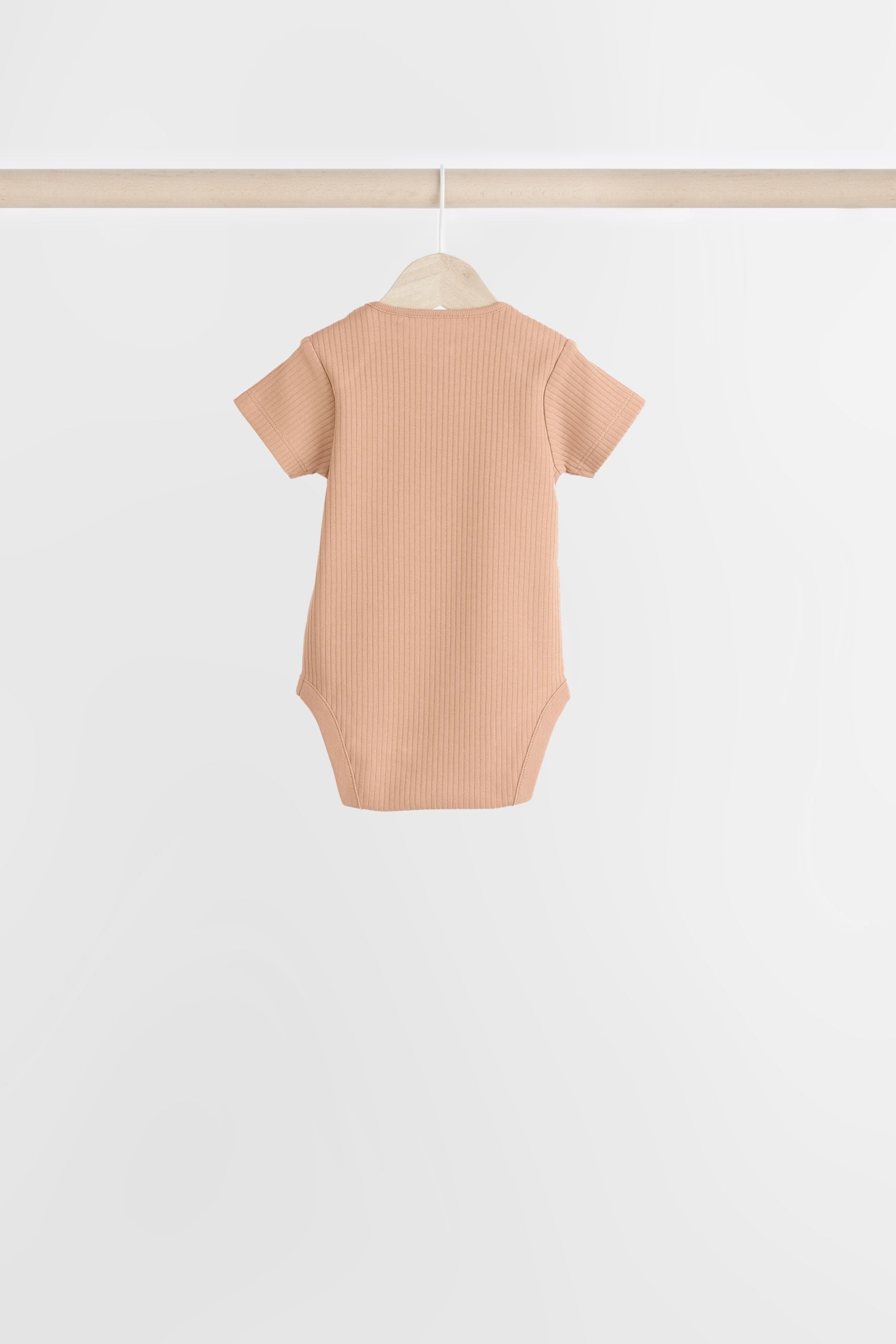 Muted Browns Short Sleeve 100% Cotton Bodysuits 5 Pack