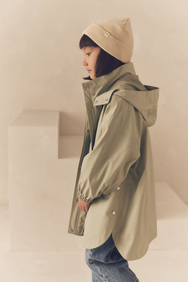 Sage Green Waterproof Oversized Rubber Coat (3-16yrs)