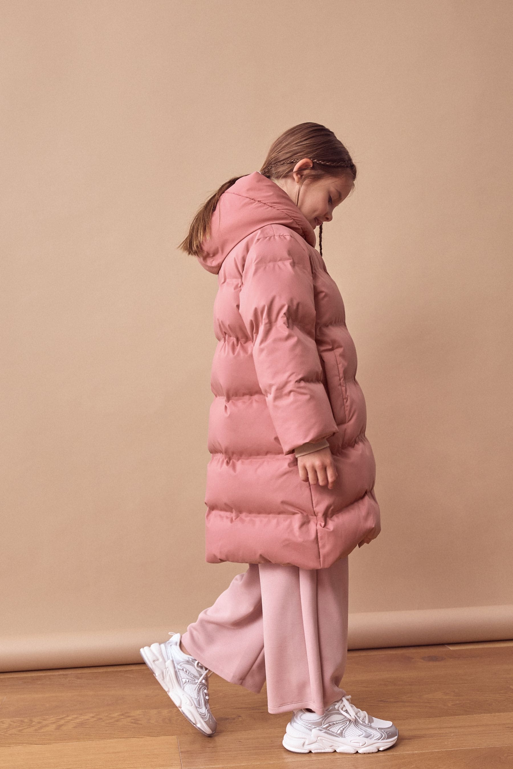 Pink Waterproof Heatseal Hooded Padded Coat (3-16yrs)