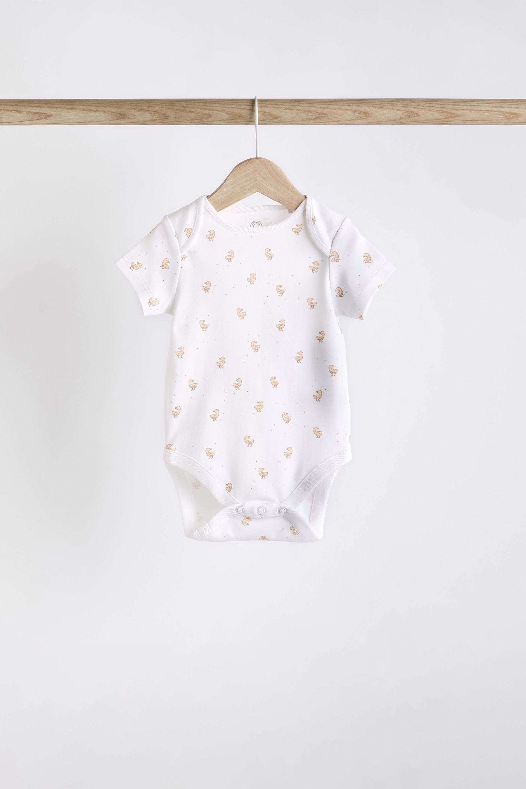 White 5 Pack Baby Short Sleeve 100% Cotton Bodysuits