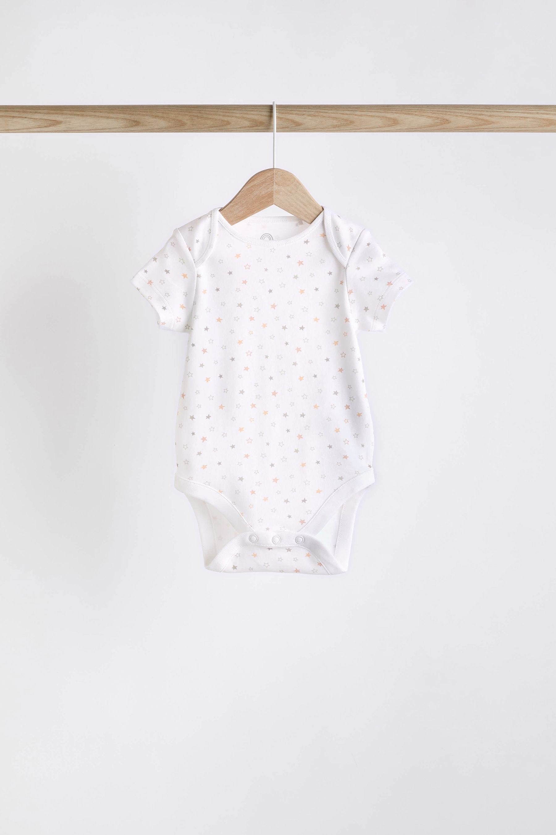 White 5 Pack Baby Short Sleeve 100% Cotton Bodysuits