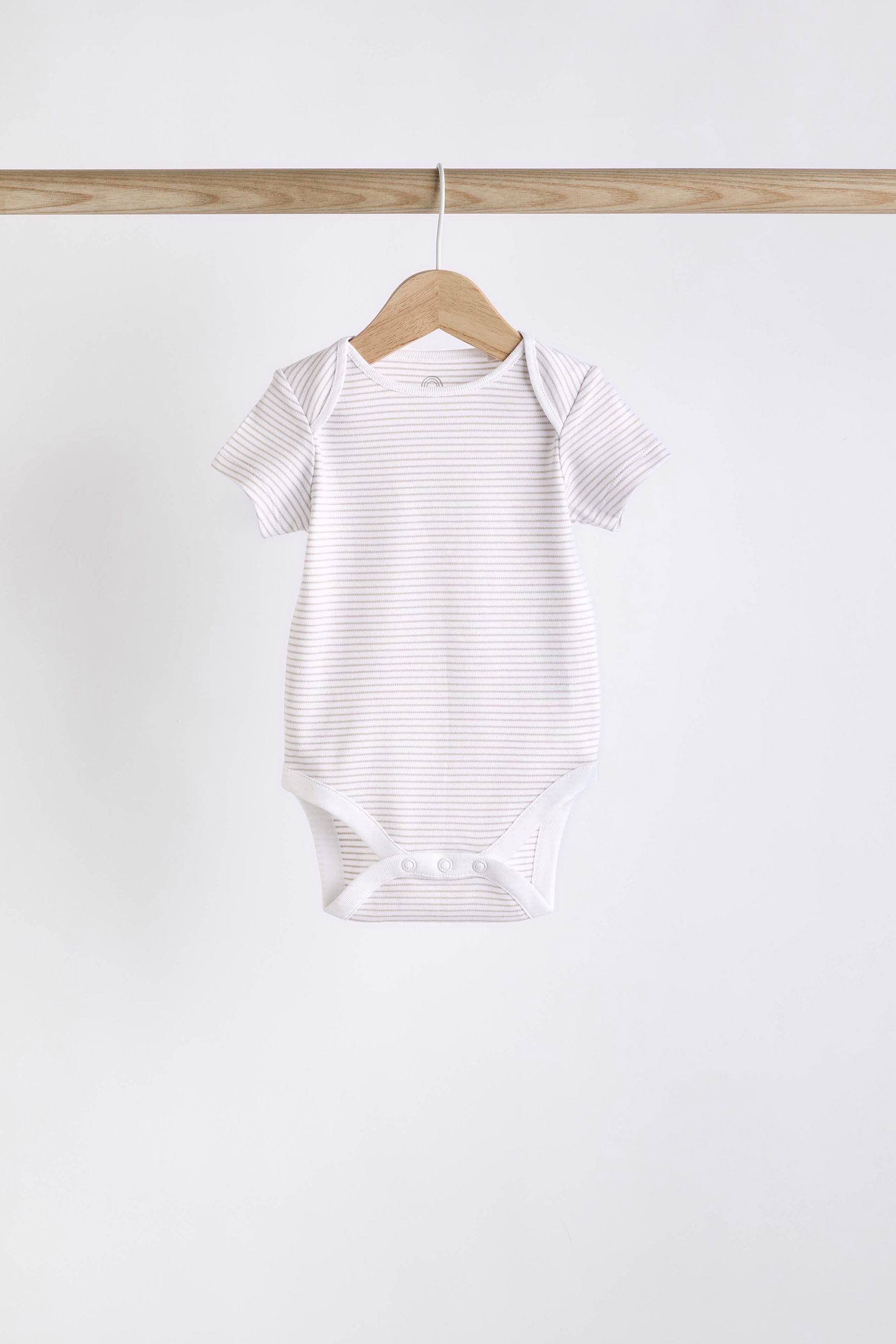 White 5 Pack Baby Short Sleeve 100% Cotton Bodysuits