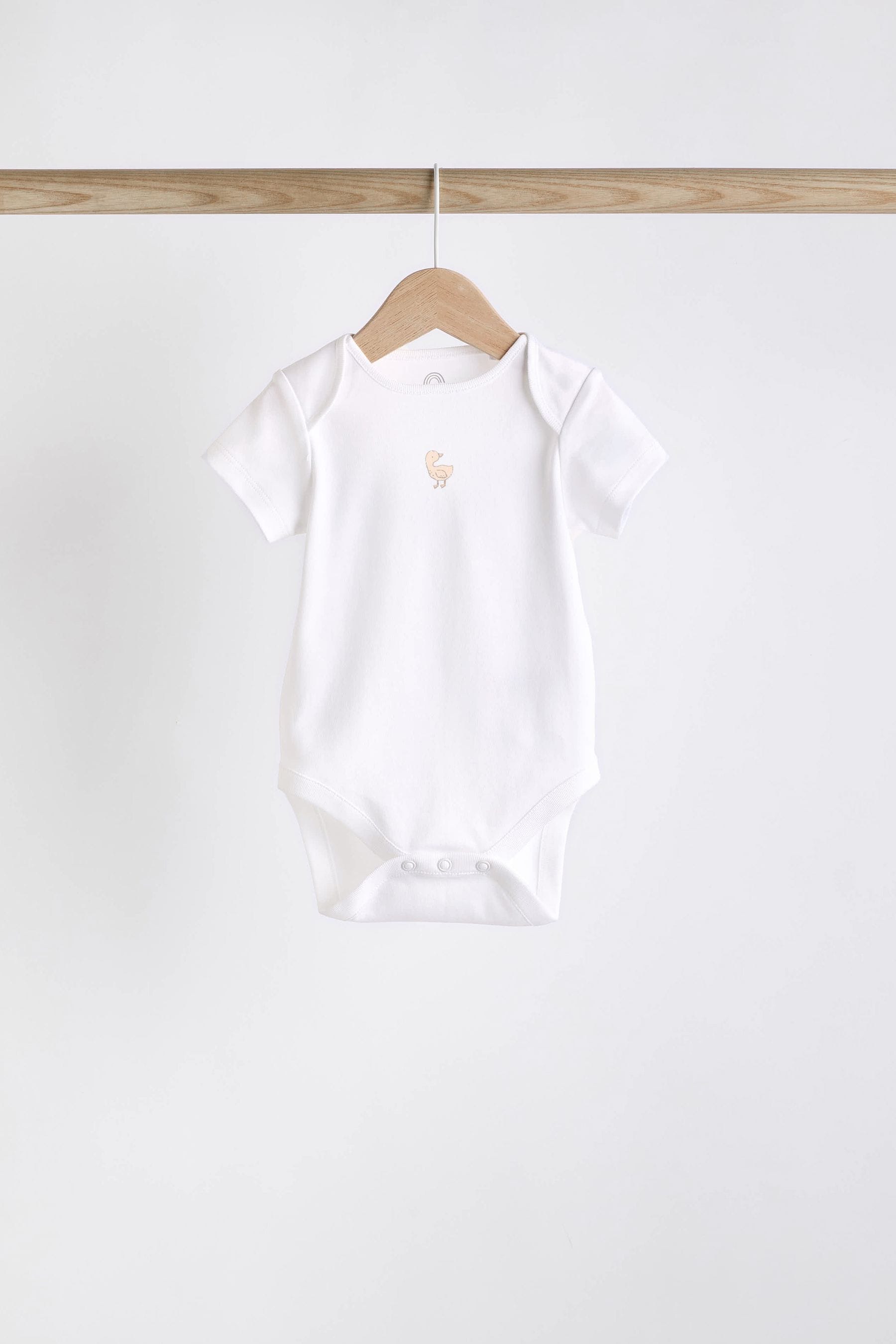 White 5 Pack Baby Short Sleeve 100% Cotton Bodysuits