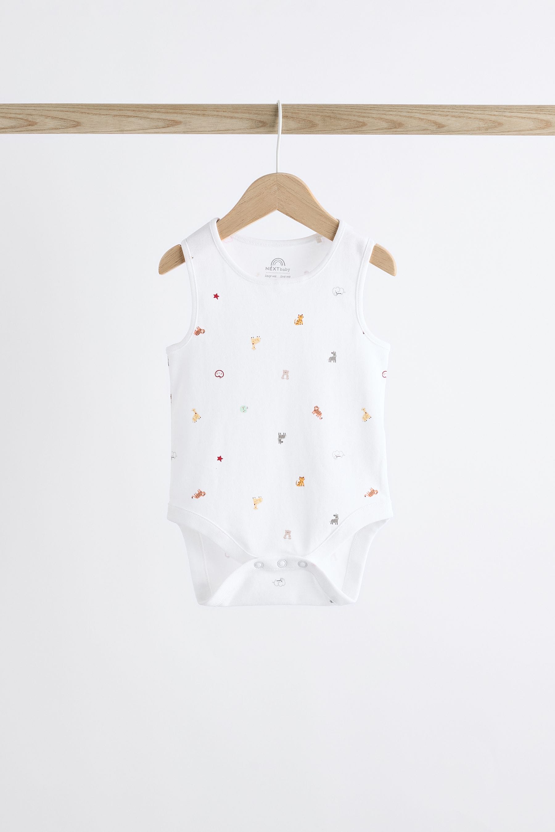 White 100% Cotton Vest Baby Bodysuits 5 Pack