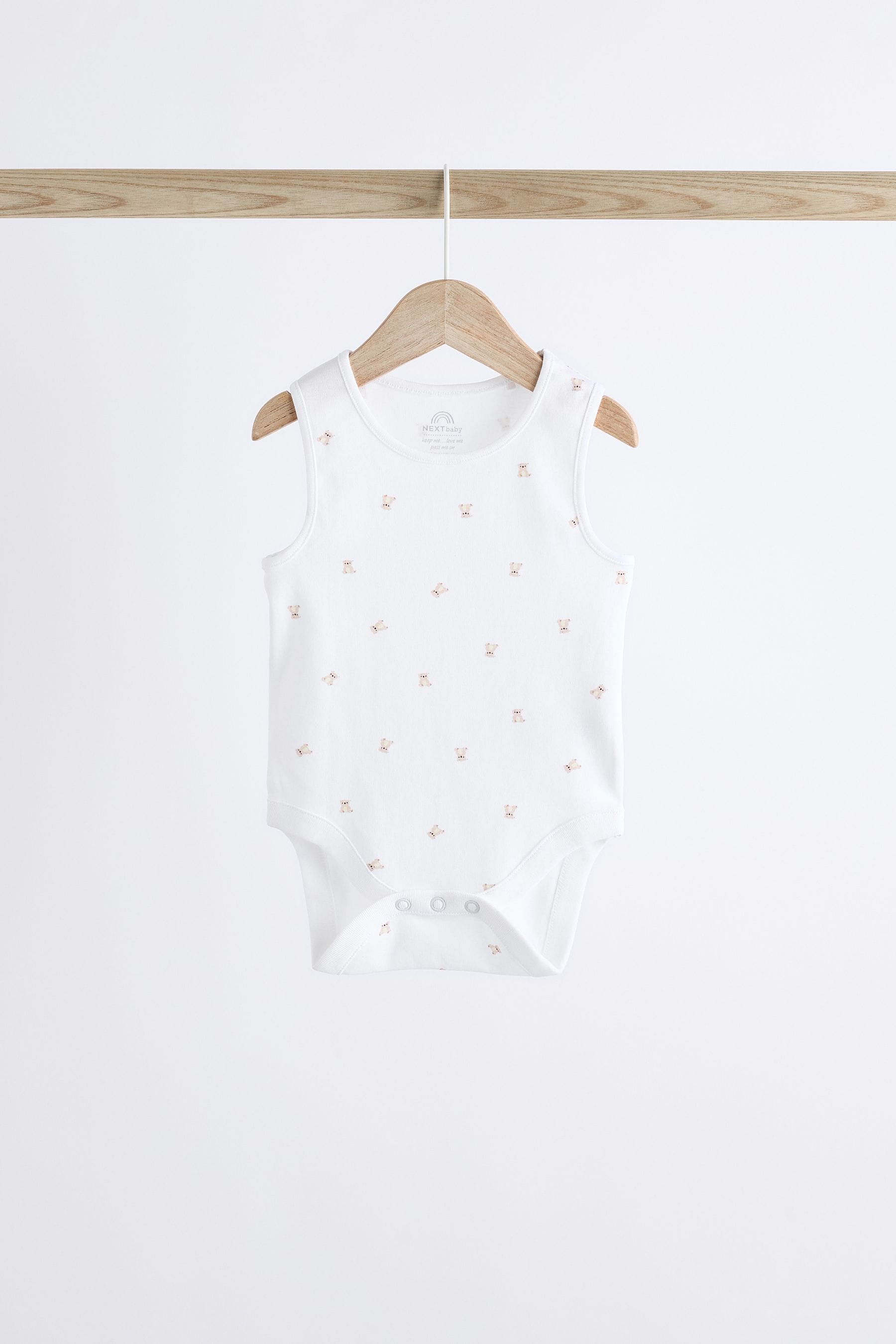 White 100% Cotton Vest Baby Bodysuits 5 Pack