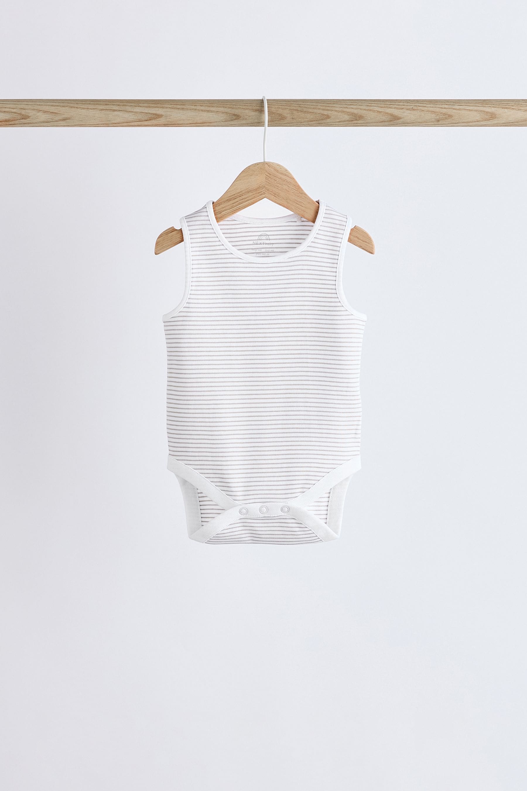 White Delicate Animal Baby Vest 100% Cotton Bodysuits 5 Pack