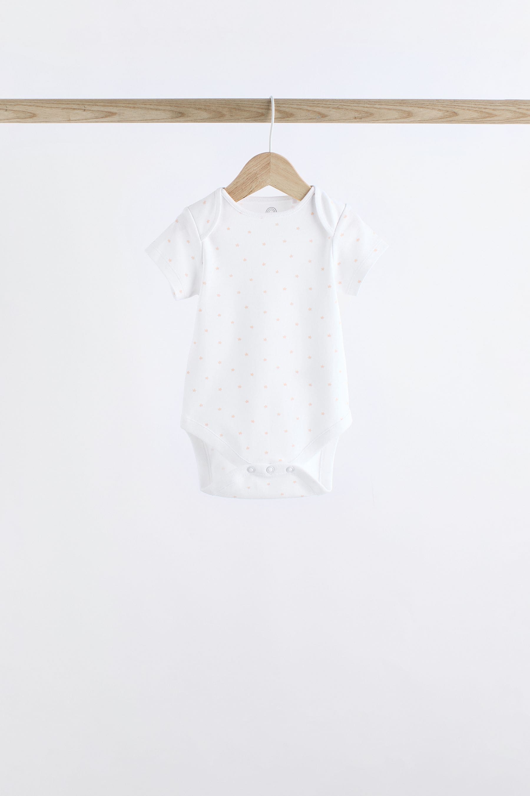 White 7 Pack Baby Short Sleeve 100% Cotton Bodysuits