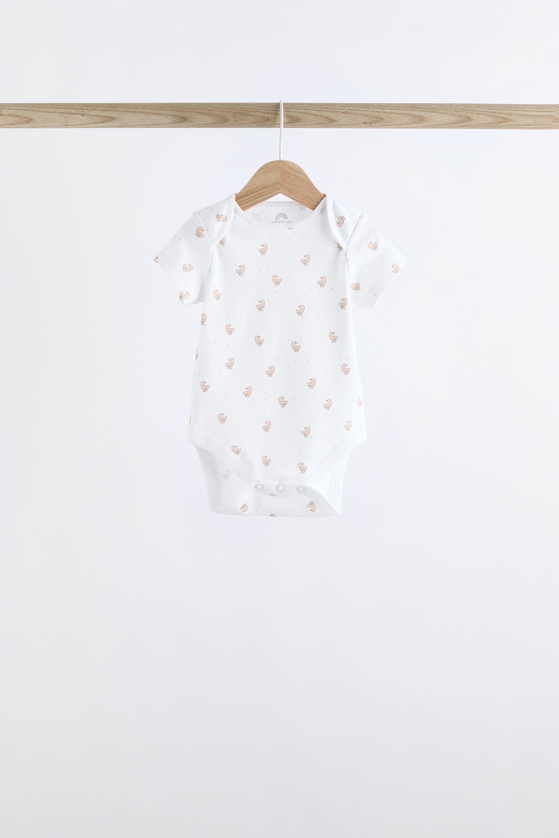 White 7 Pack Baby Short Sleeve 100% Cotton Bodysuits