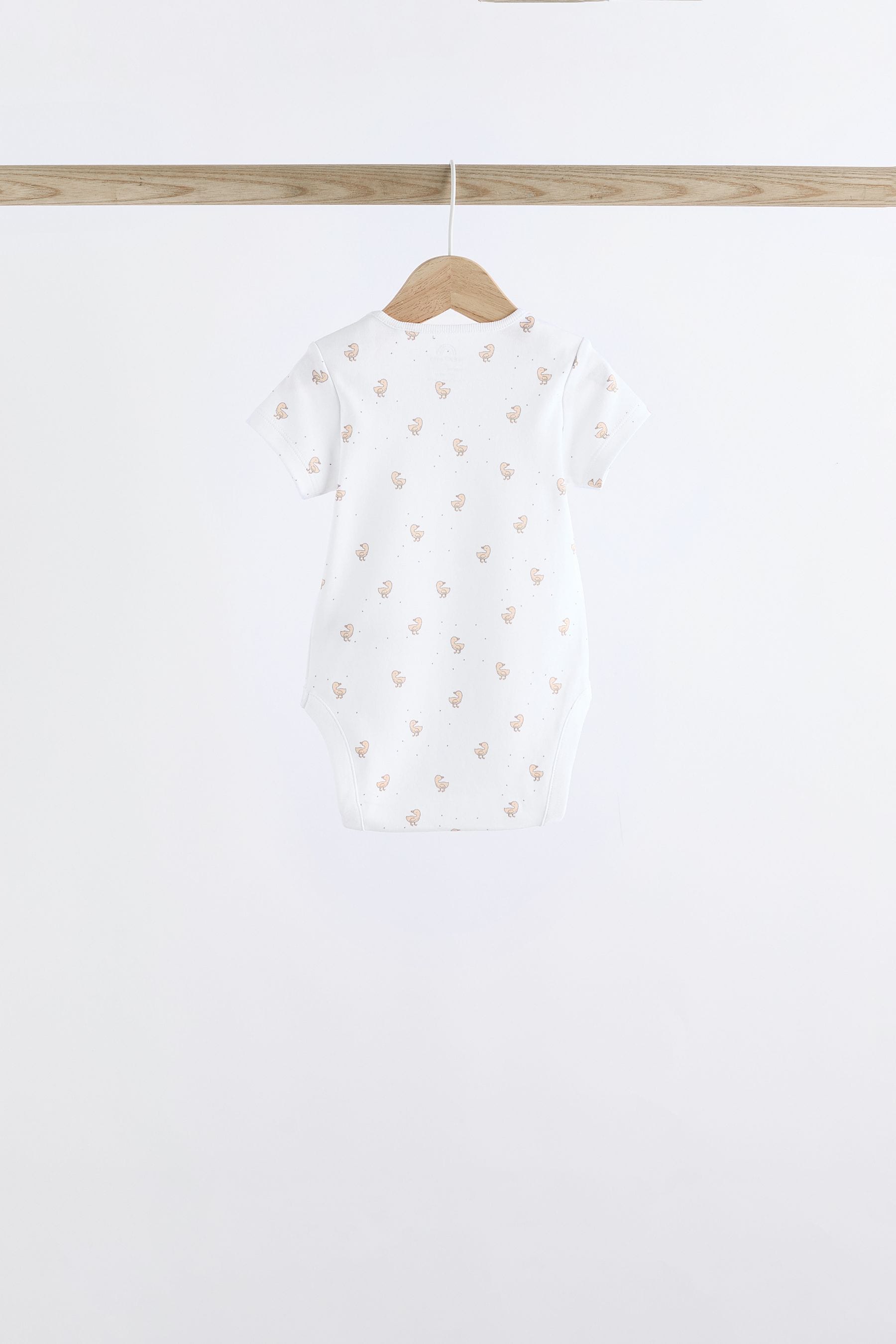 White 7 Pack Baby Short Sleeve 100% Cotton Bodysuits