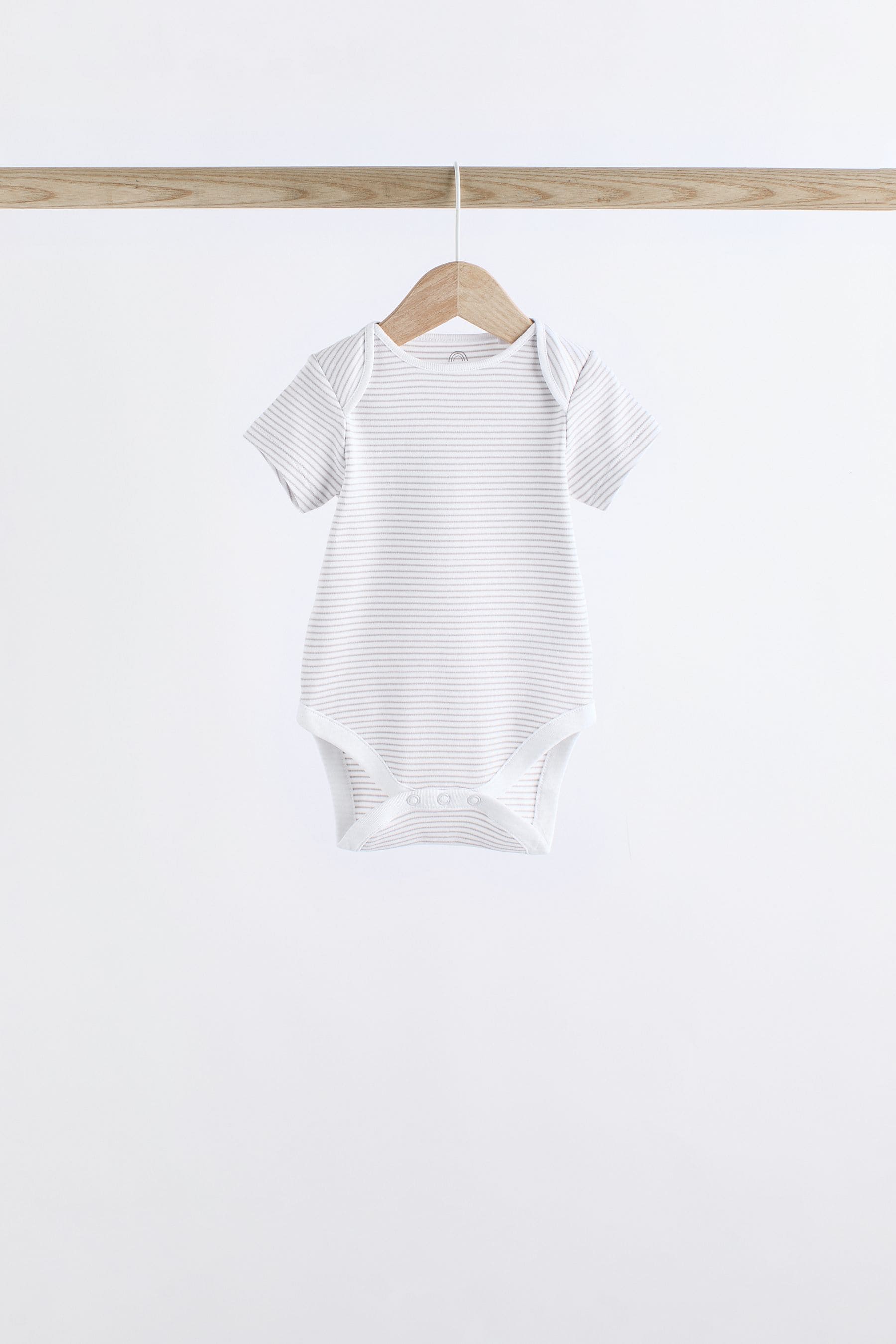 White 7 Pack Baby Short Sleeve 100% Cotton Bodysuits