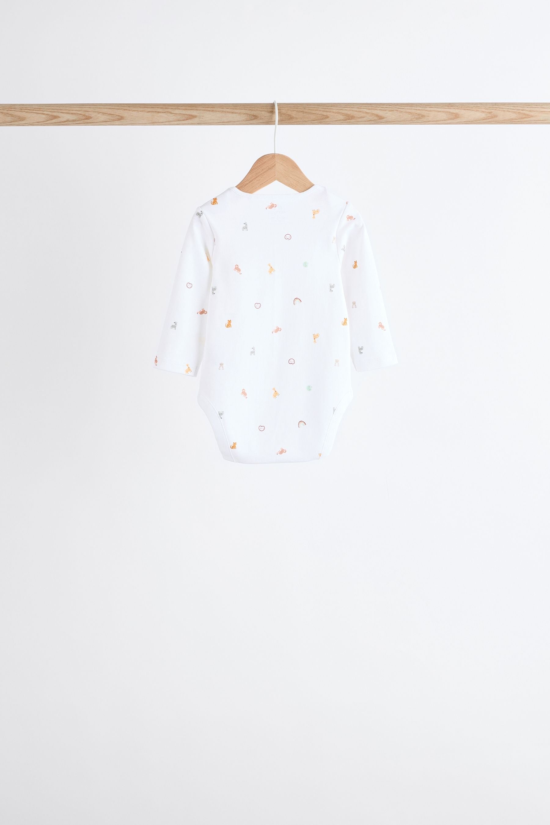 White Long Sleeve 100% Cotton Baby Bodysuits