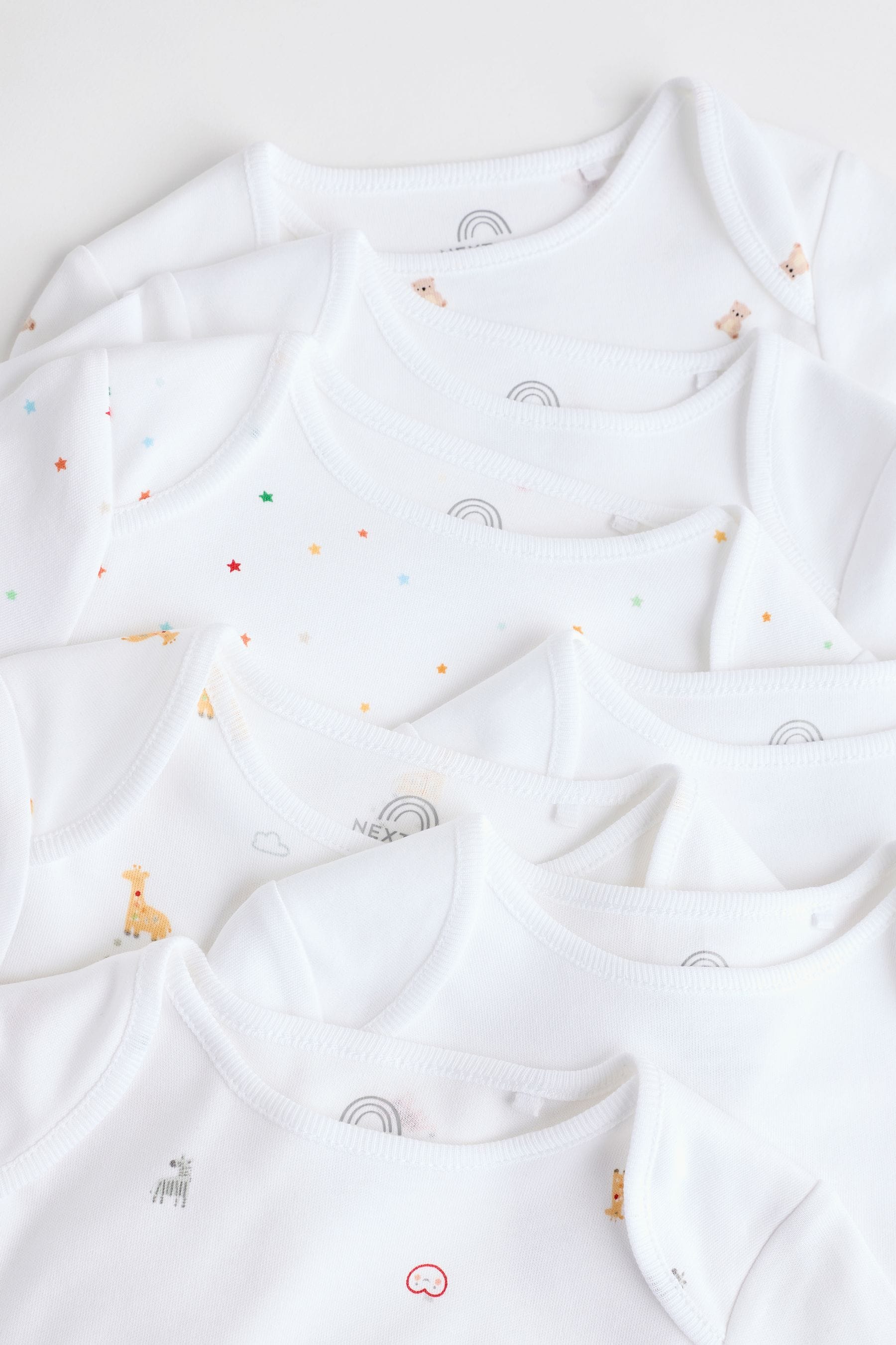 White Long Sleeve 100% Cotton Baby Bodysuits