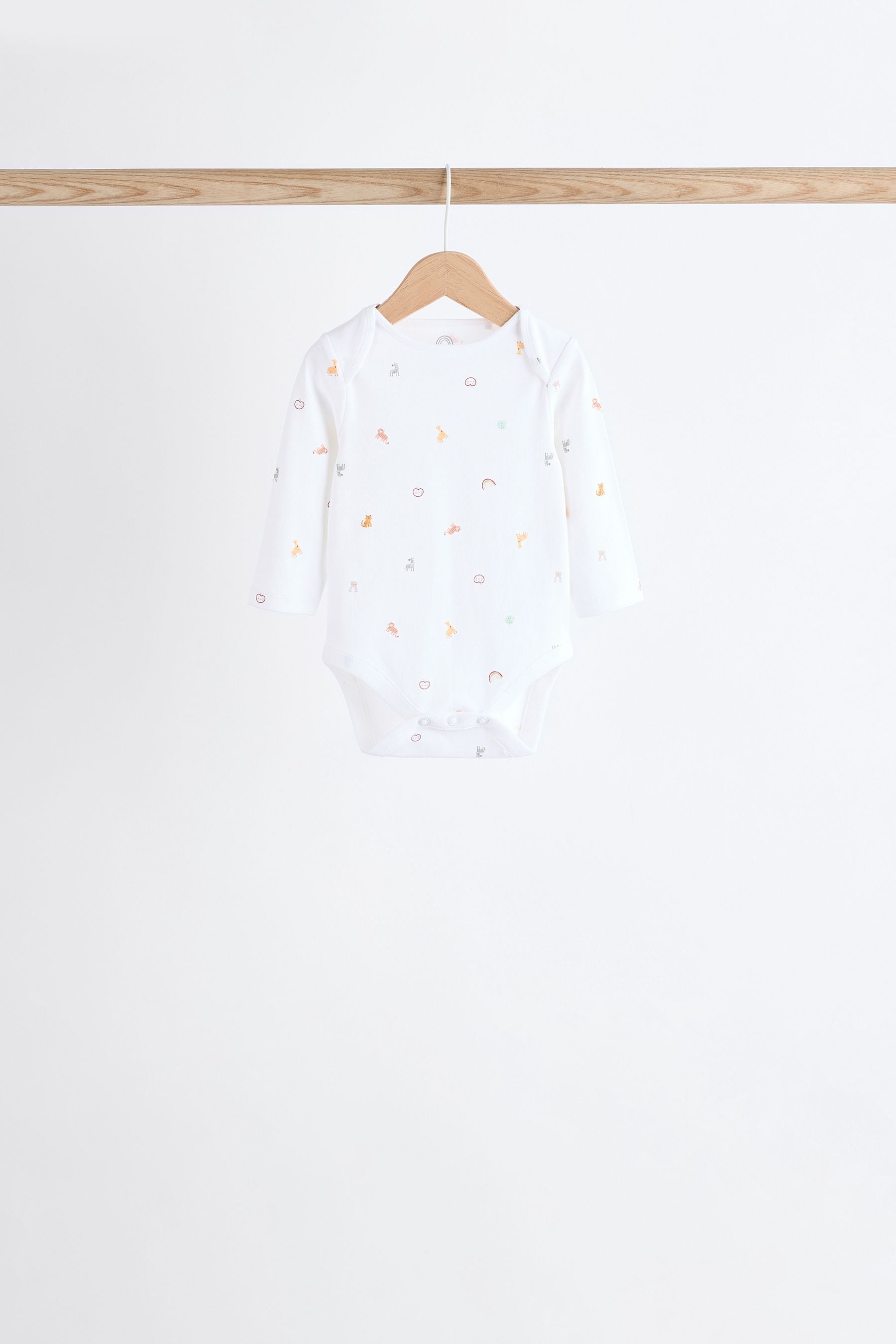 White Long Sleeve 100% Cotton Baby Bodysuits