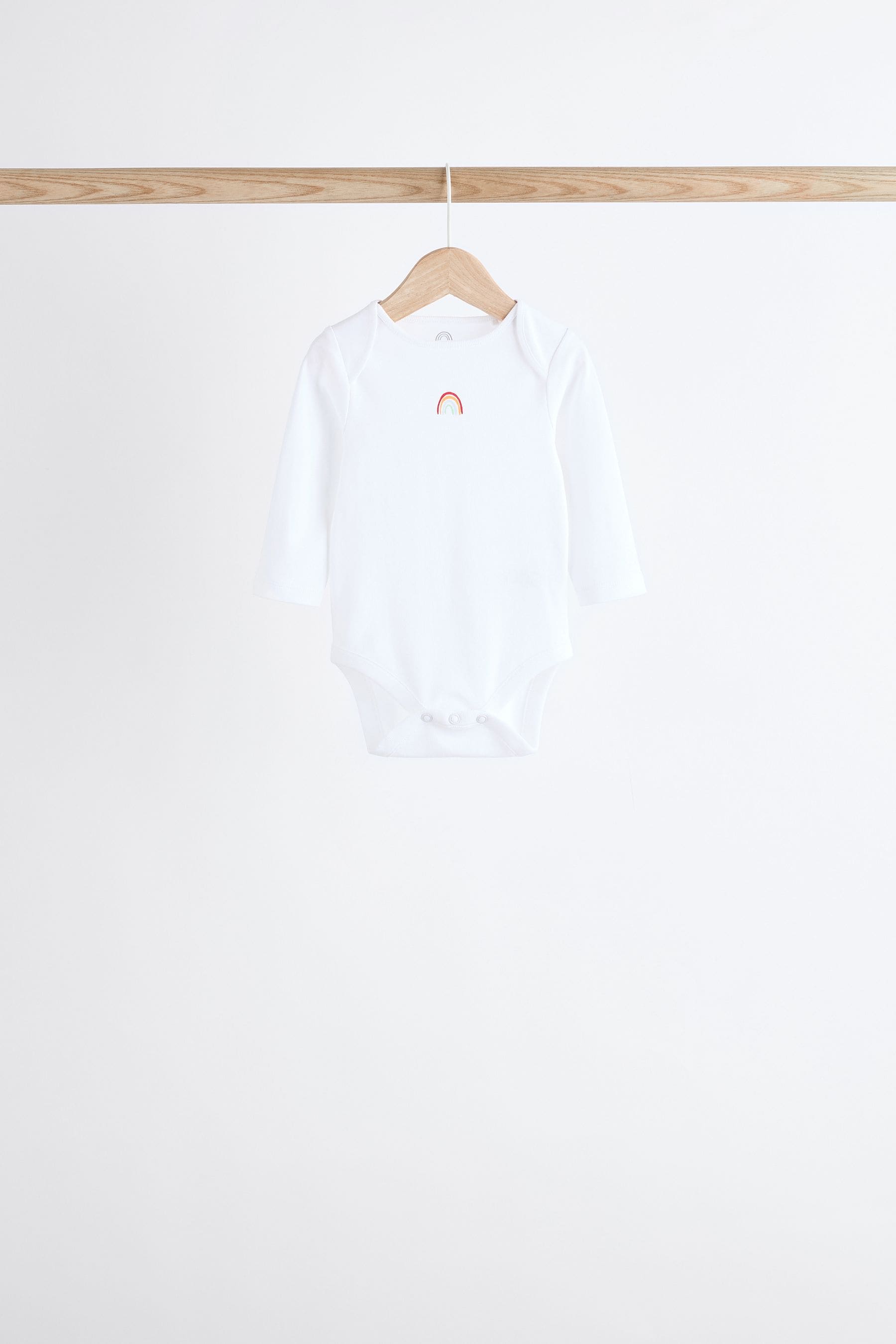 White Long Sleeve 100% Cotton Baby Bodysuits