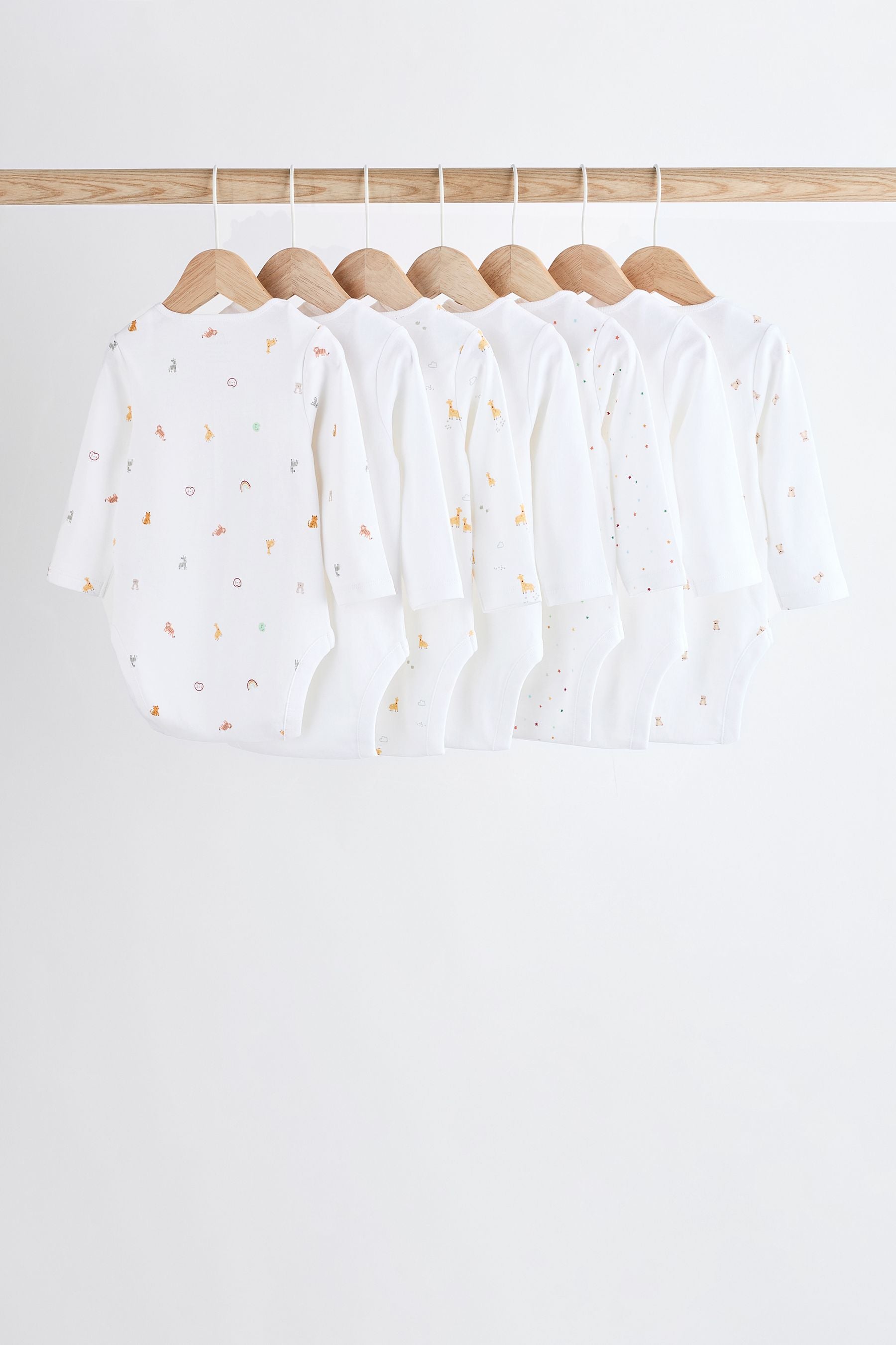 White Long Sleeve 100% Cotton Baby Bodysuits