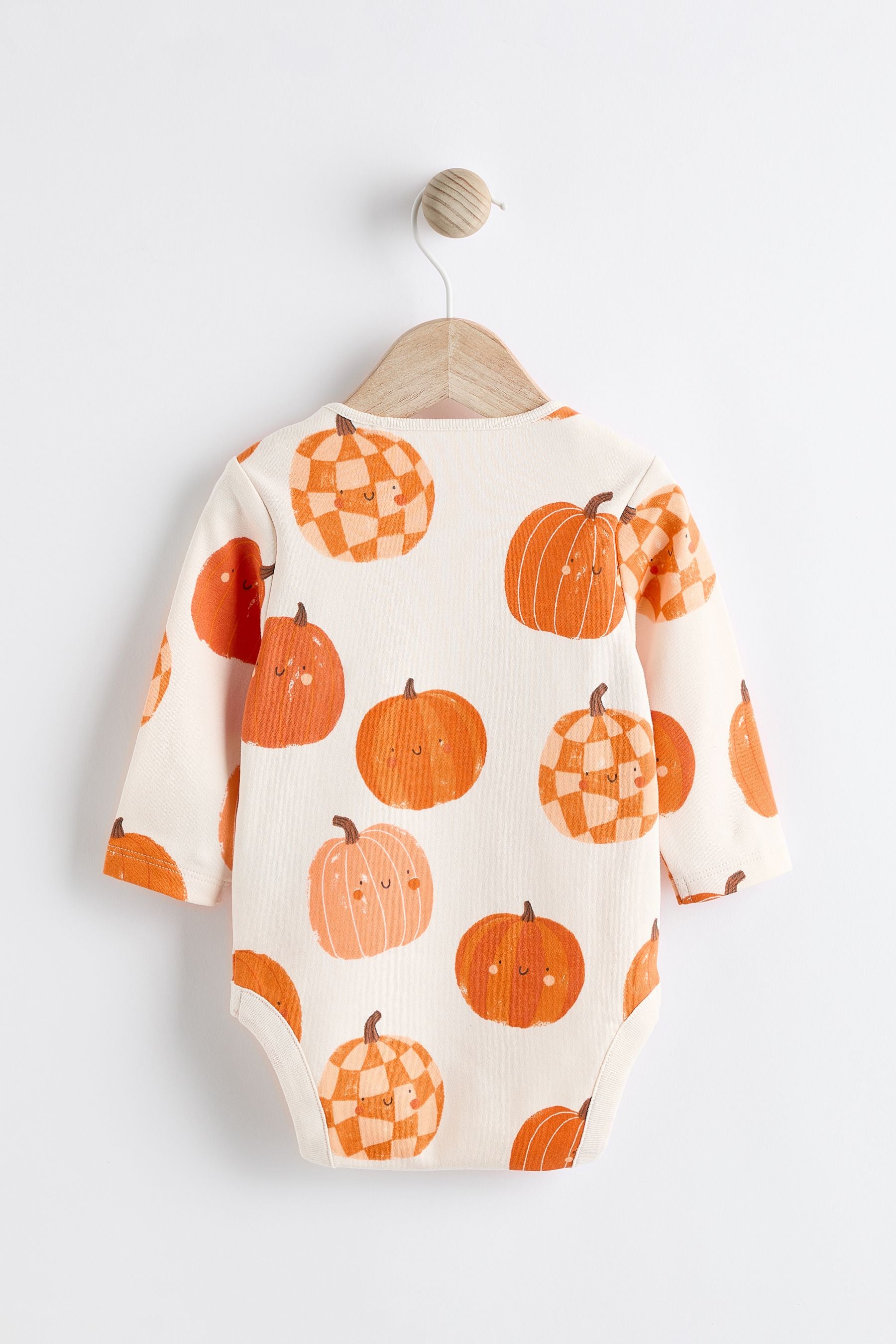 Pumpkin 100% Cotton Halloween Baby Bodysuit and Hat Set