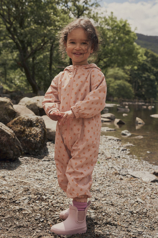 Pink Waterproof Fleece Lined Puddlesuit (3mths-7yrs)