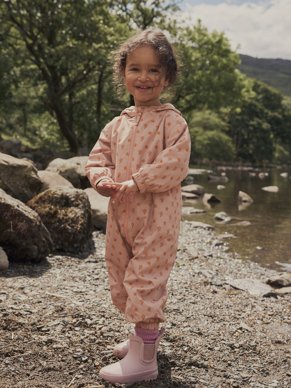 Pink Waterproof Fleece Lined Puddlesuit (3mths-7yrs)