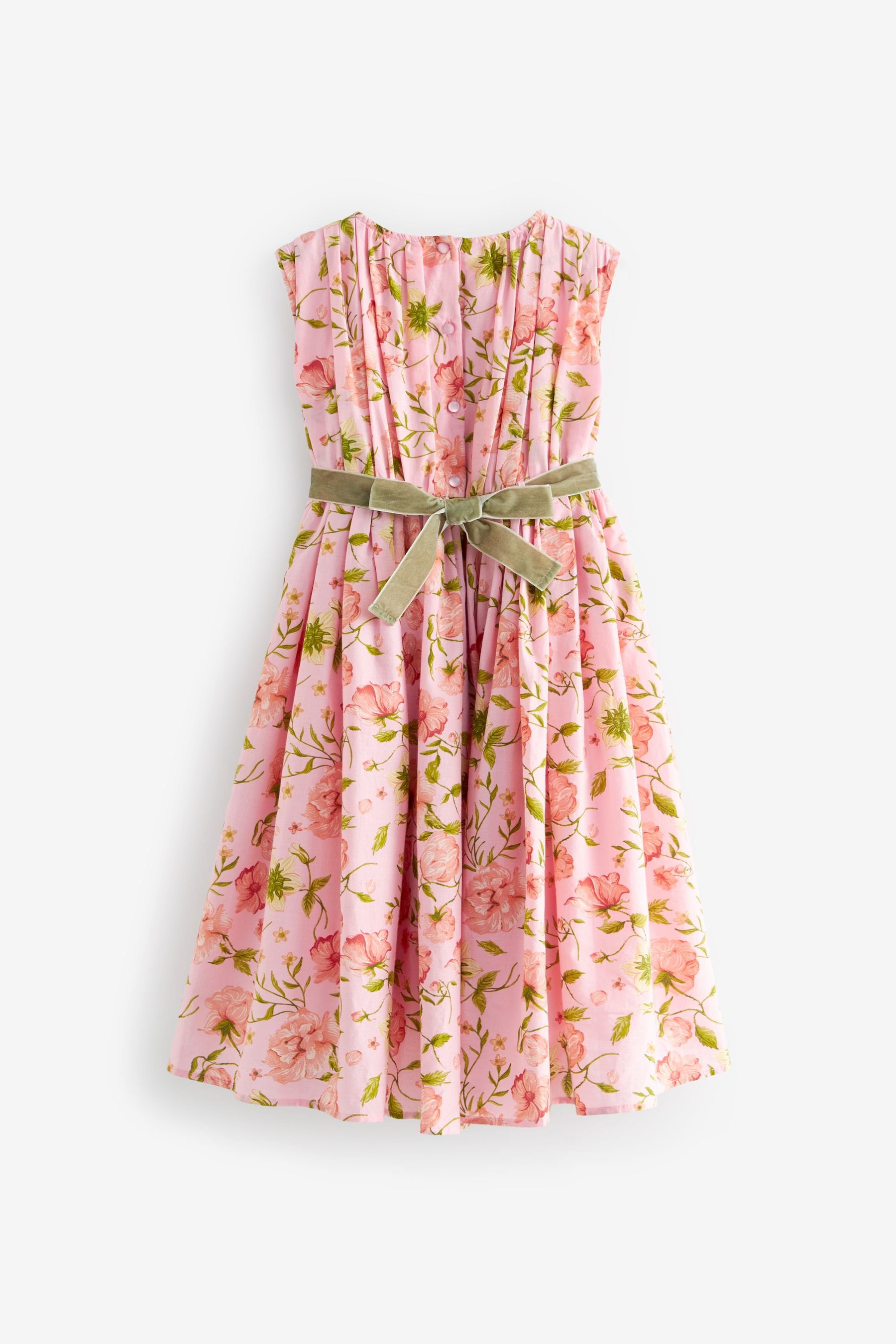 Pink Printed Cotton Prom Dress (3-12yrs)