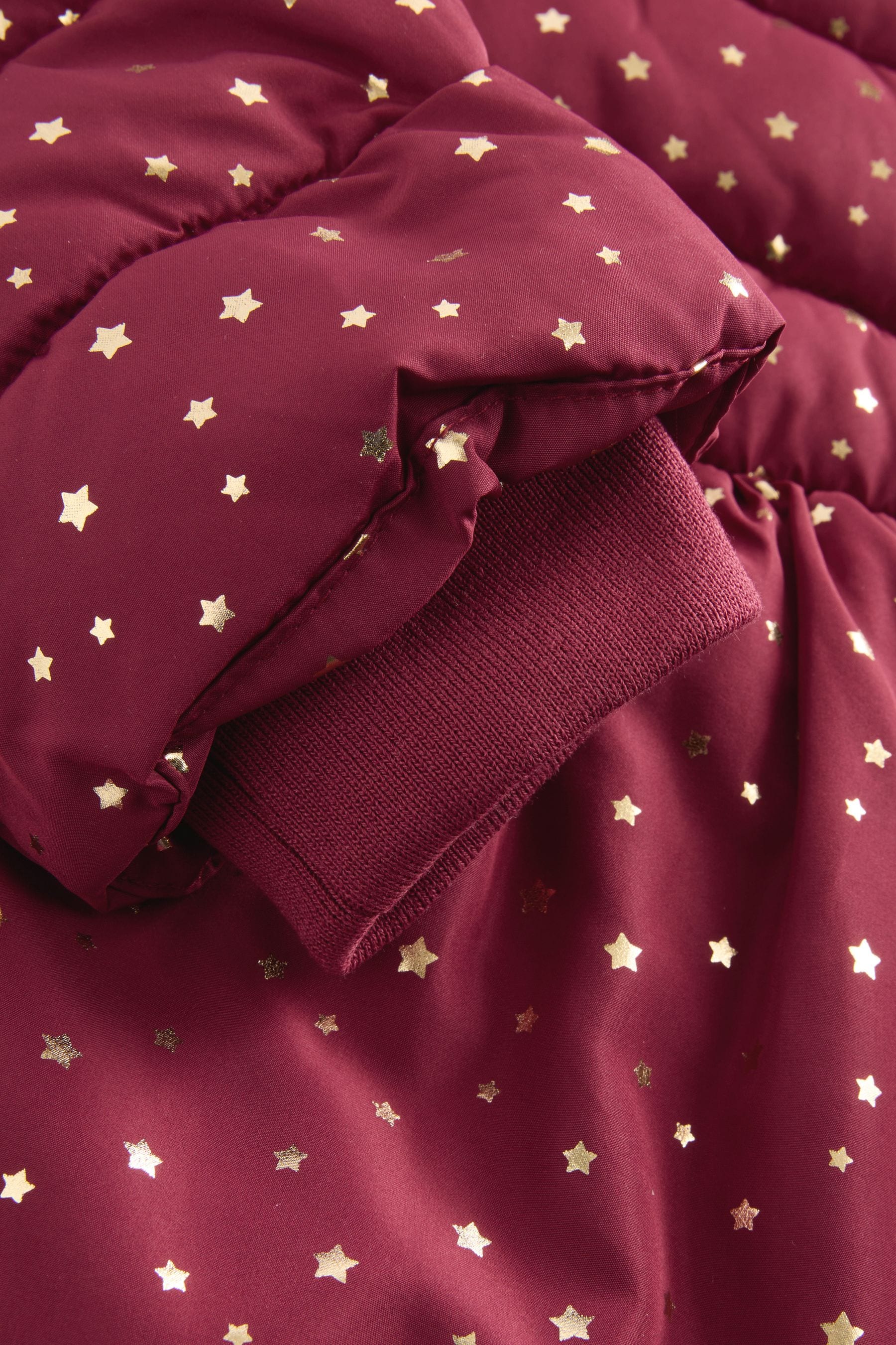 Burgundy Red Shower Resistant Foil Skirted Coat (3mths-7yrs)