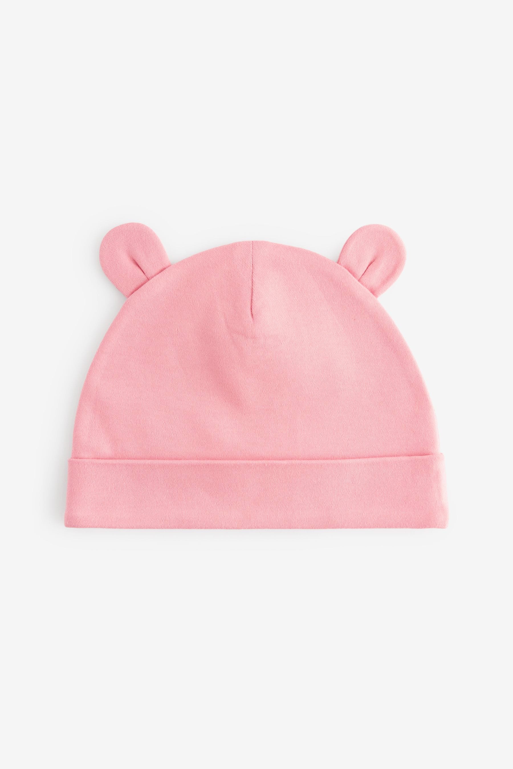 Pink Baby Beanie Hats 3 Pack (0-18mths)