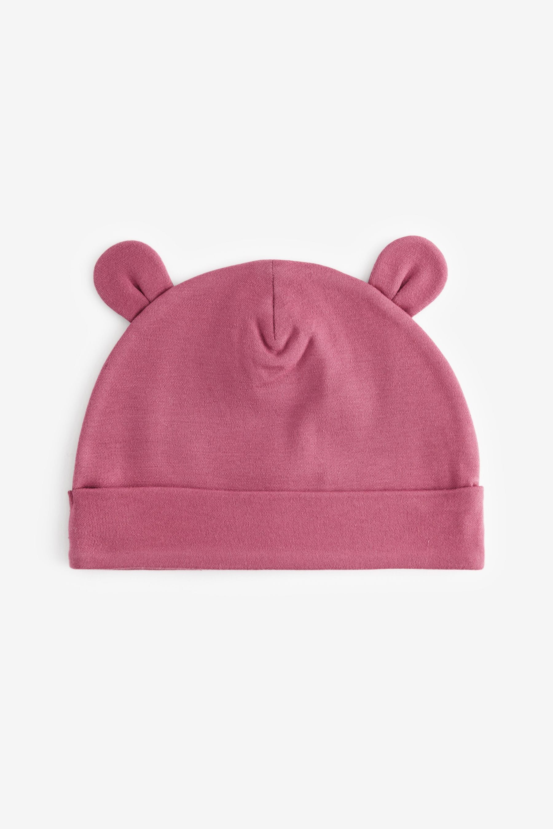 Pink Baby Beanie Hats 3 Pack (0-18mths)