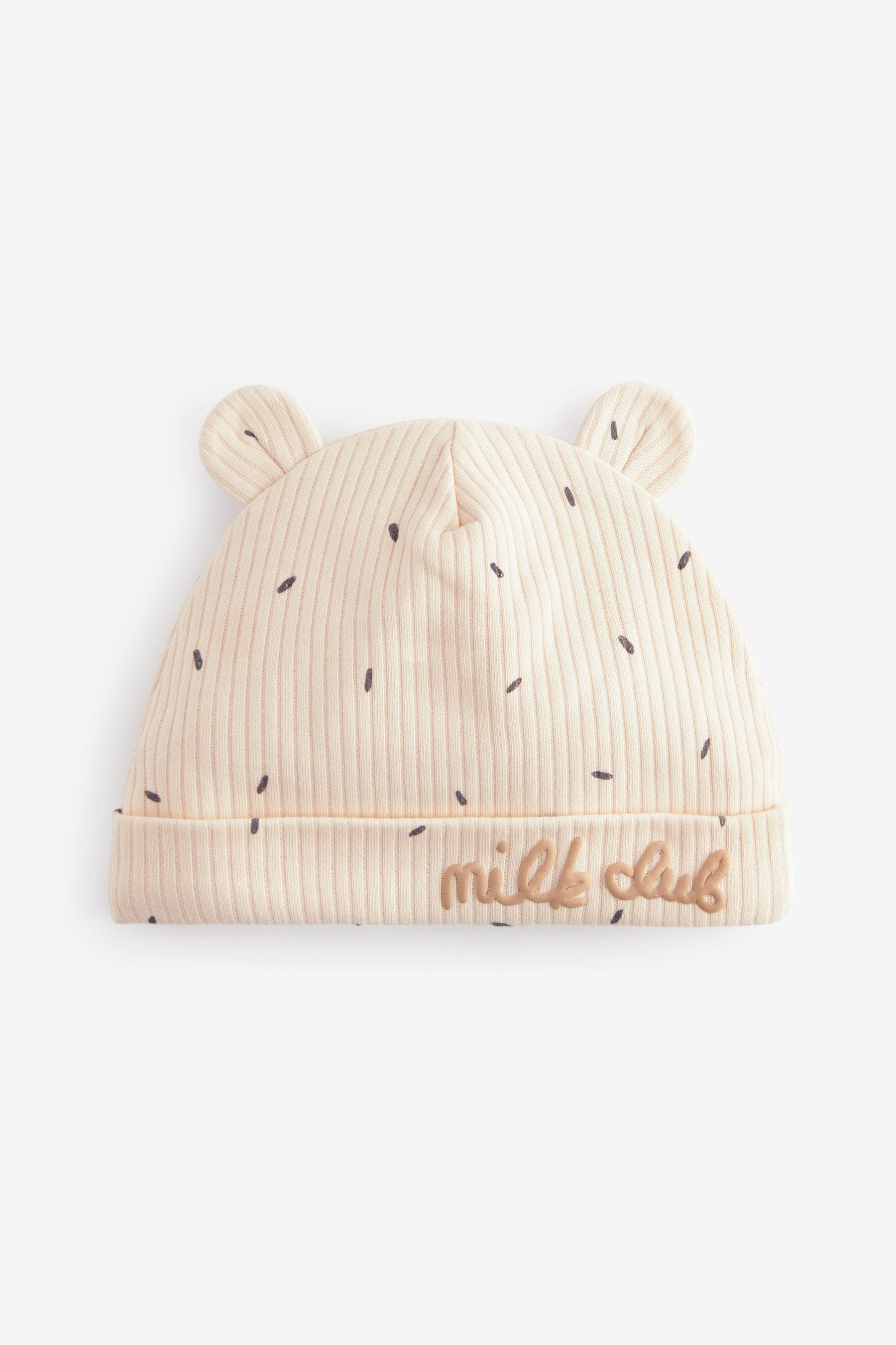 Brown/Cream Baby Beanie Jersey Hat 3 Pack (0-12mths)