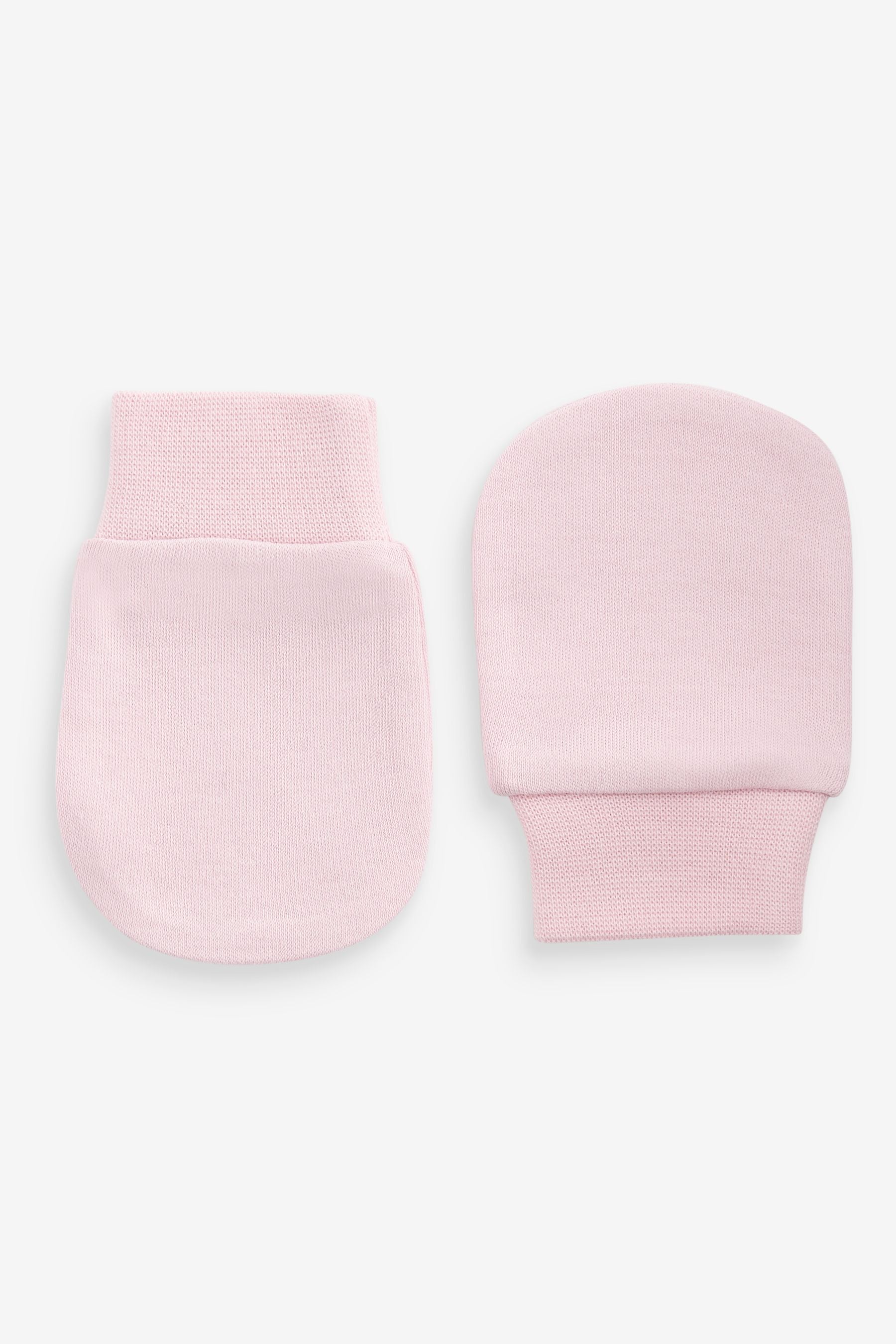 Pink Baby Scratch Mitts 100% Cotton 3 Pack