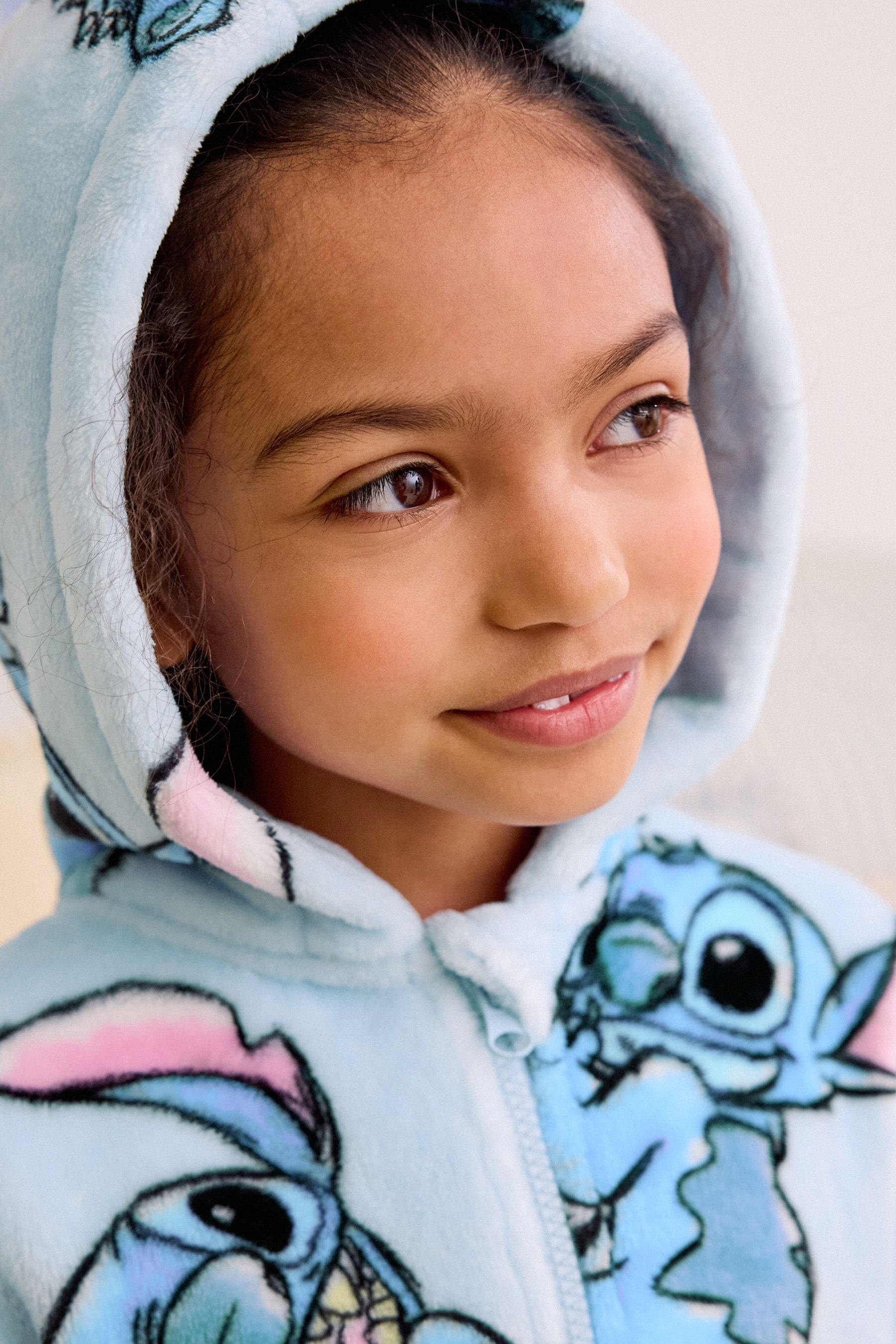 Blue Lilo & Stitch License Fleece All-In-One (3-16yrs)