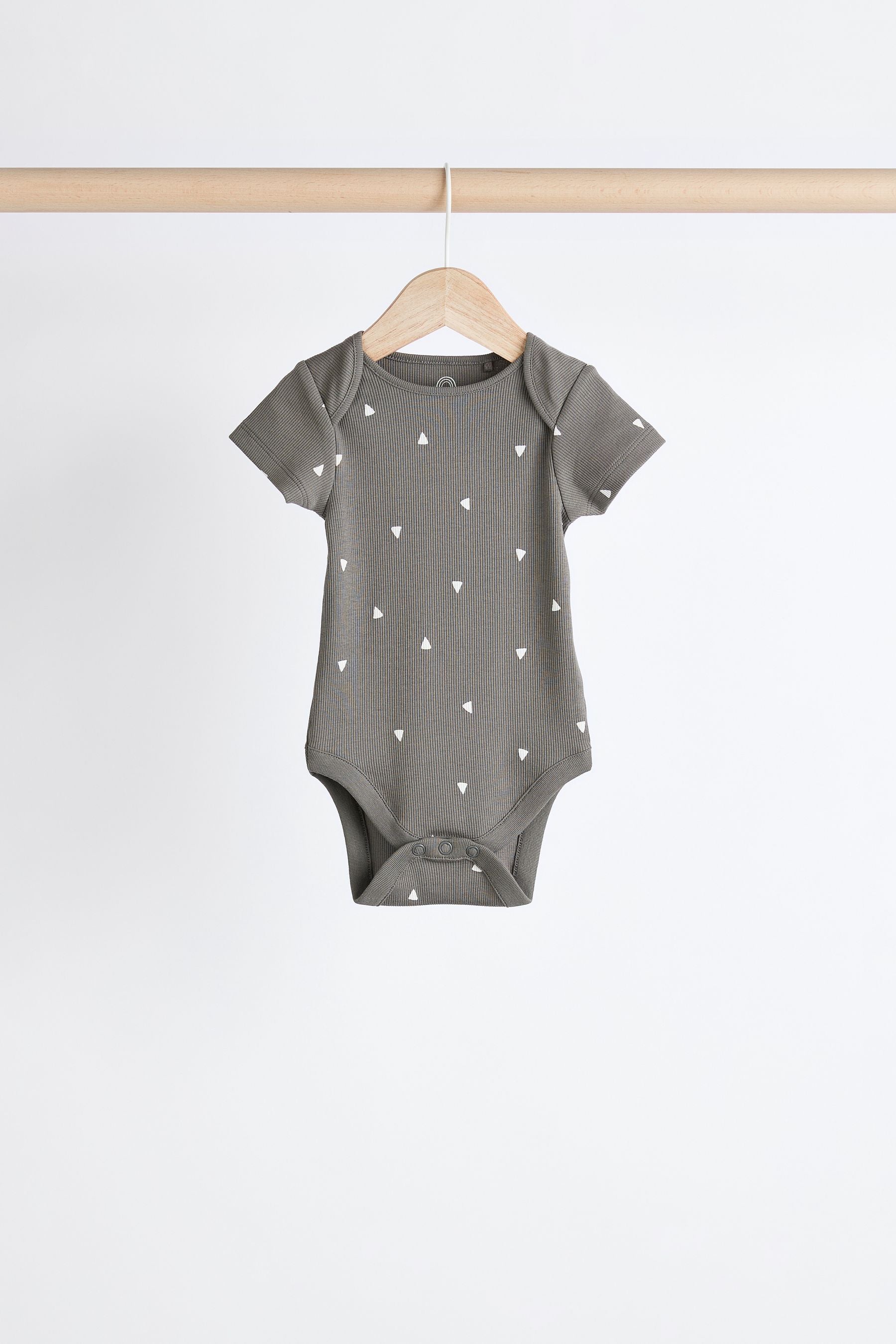 Black/Grey Baby Short Sleeve Bodysuits 5 Pack