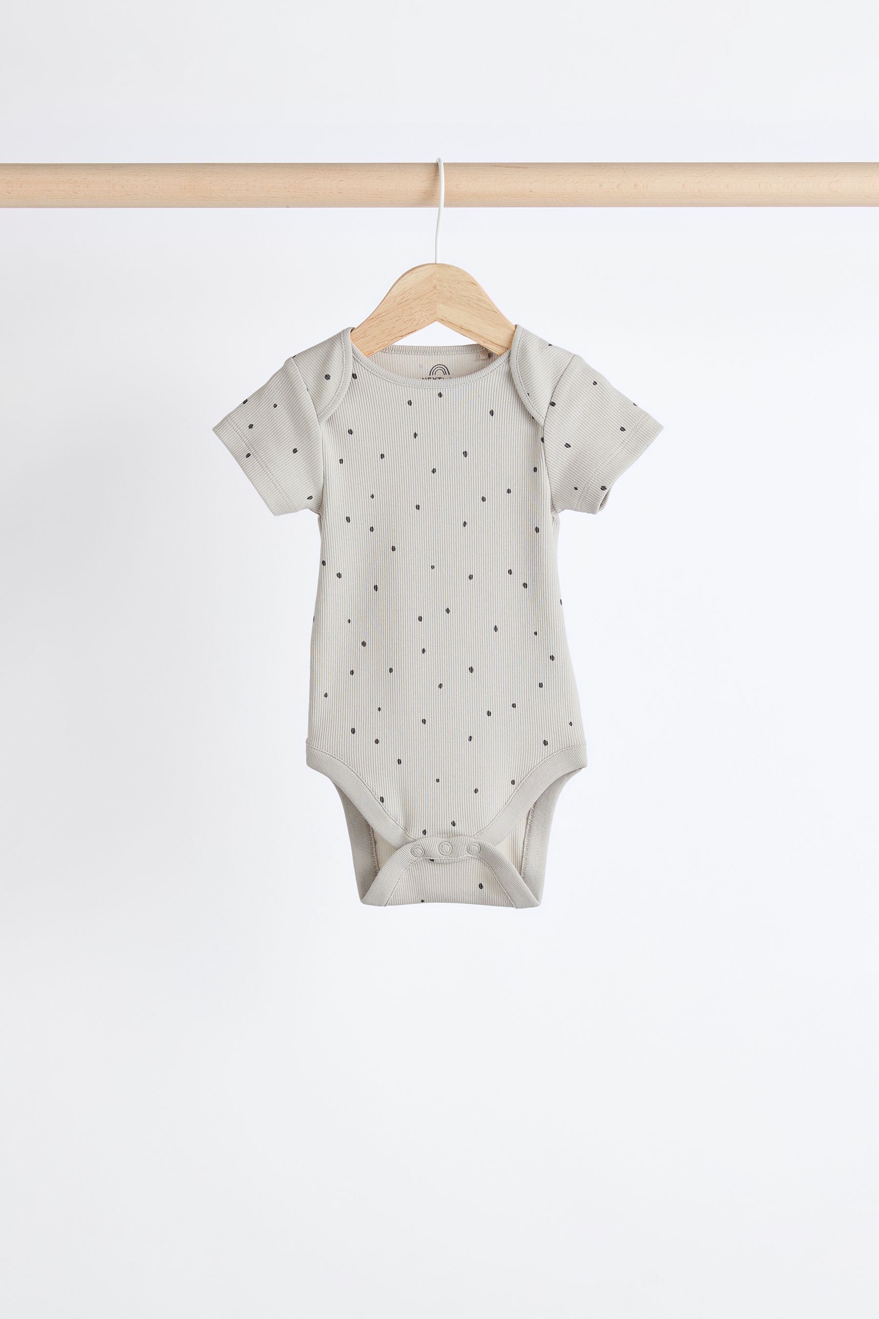 Black/Grey Baby Short Sleeve Bodysuits 5 Pack