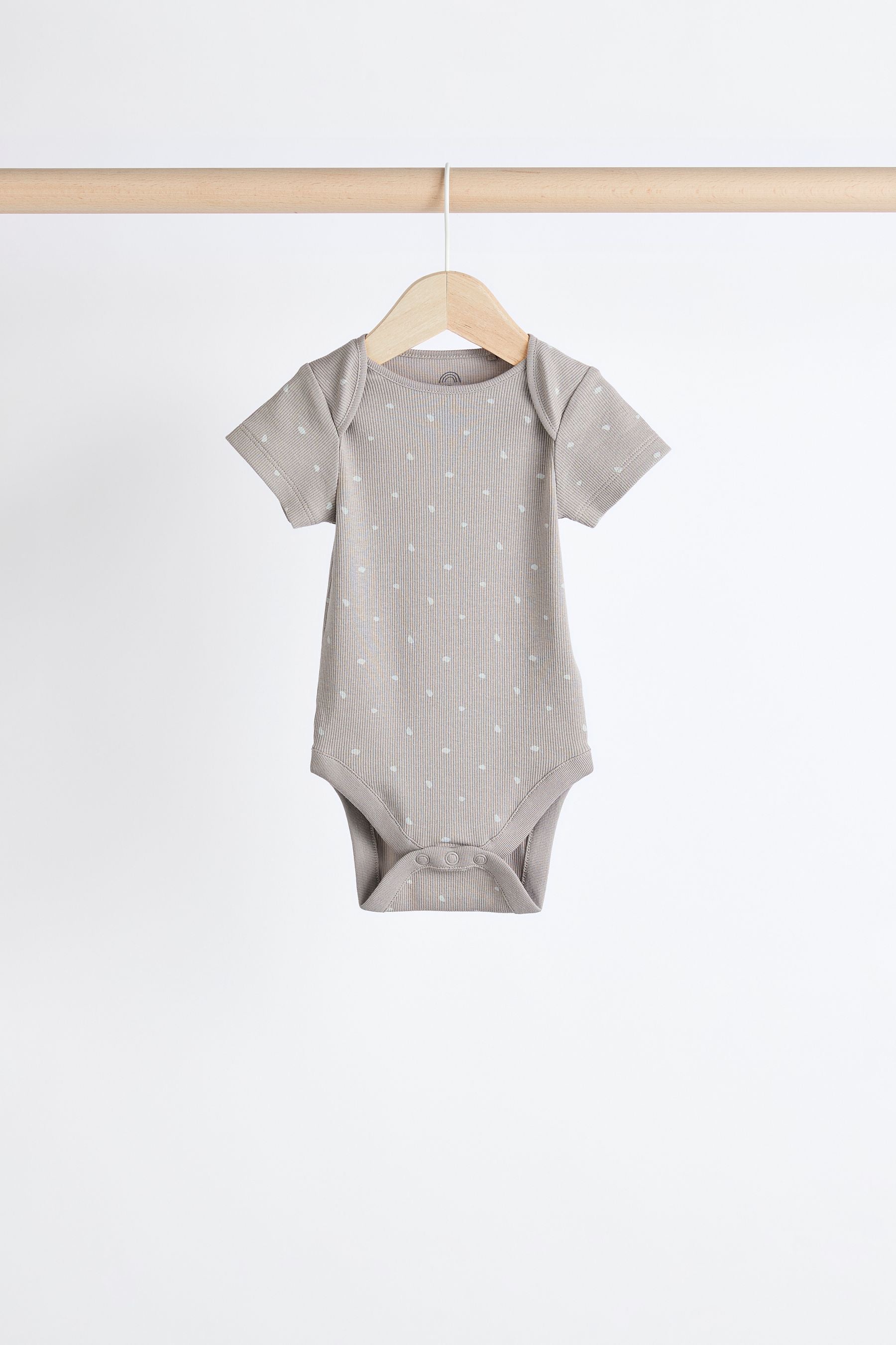 Black/Grey Baby Short Sleeve Bodysuits 5 Pack