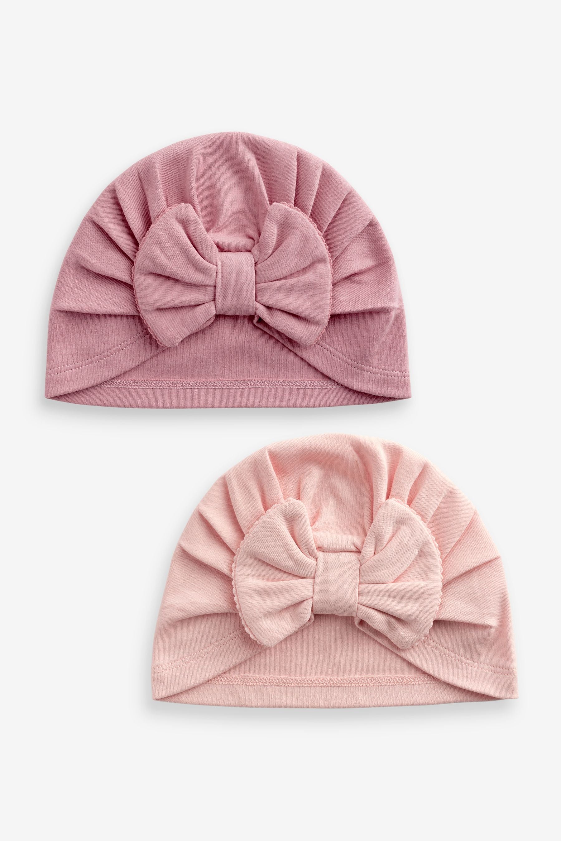 Pink Modern Baby Bow Turban Hats 2 Pack (0mths-2yrs)