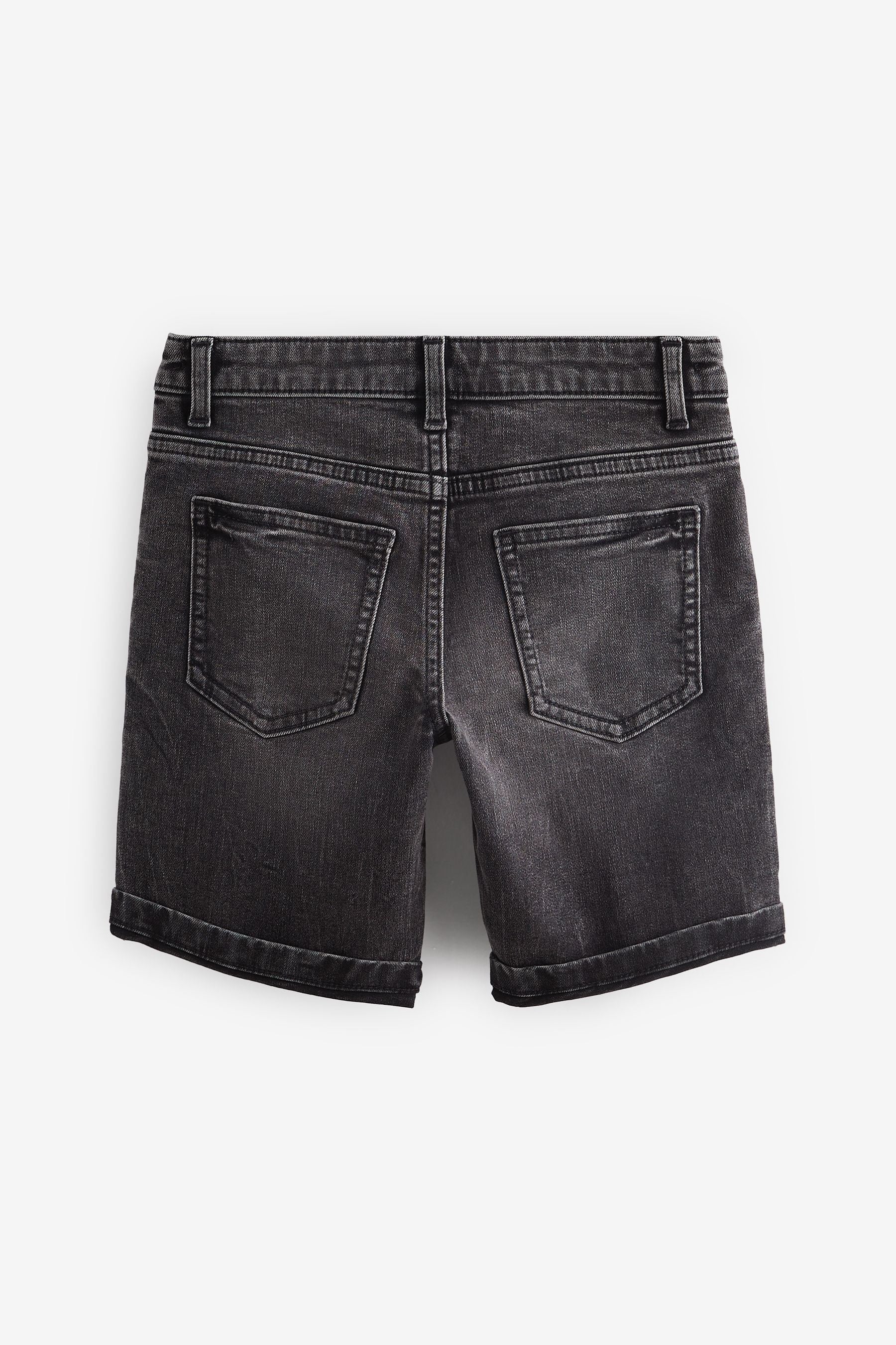 Black Distress Denim Shorts (3-16yrs)