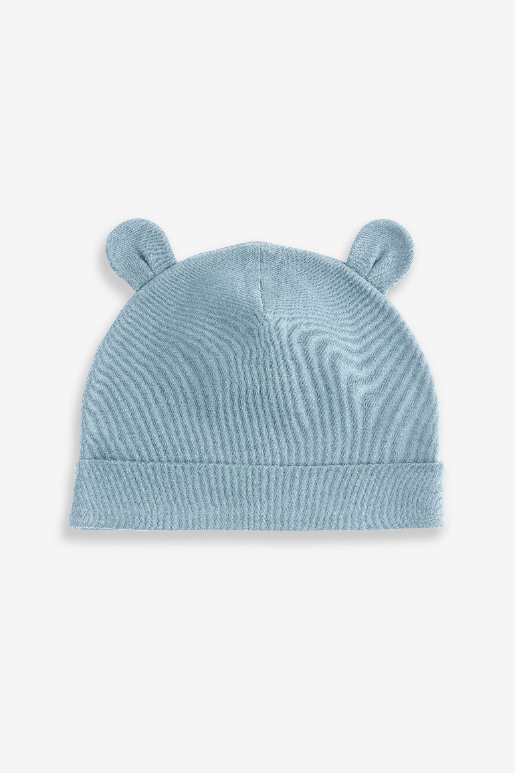 Mid Blue Baby Beanies 3 Pack (0-18mths)