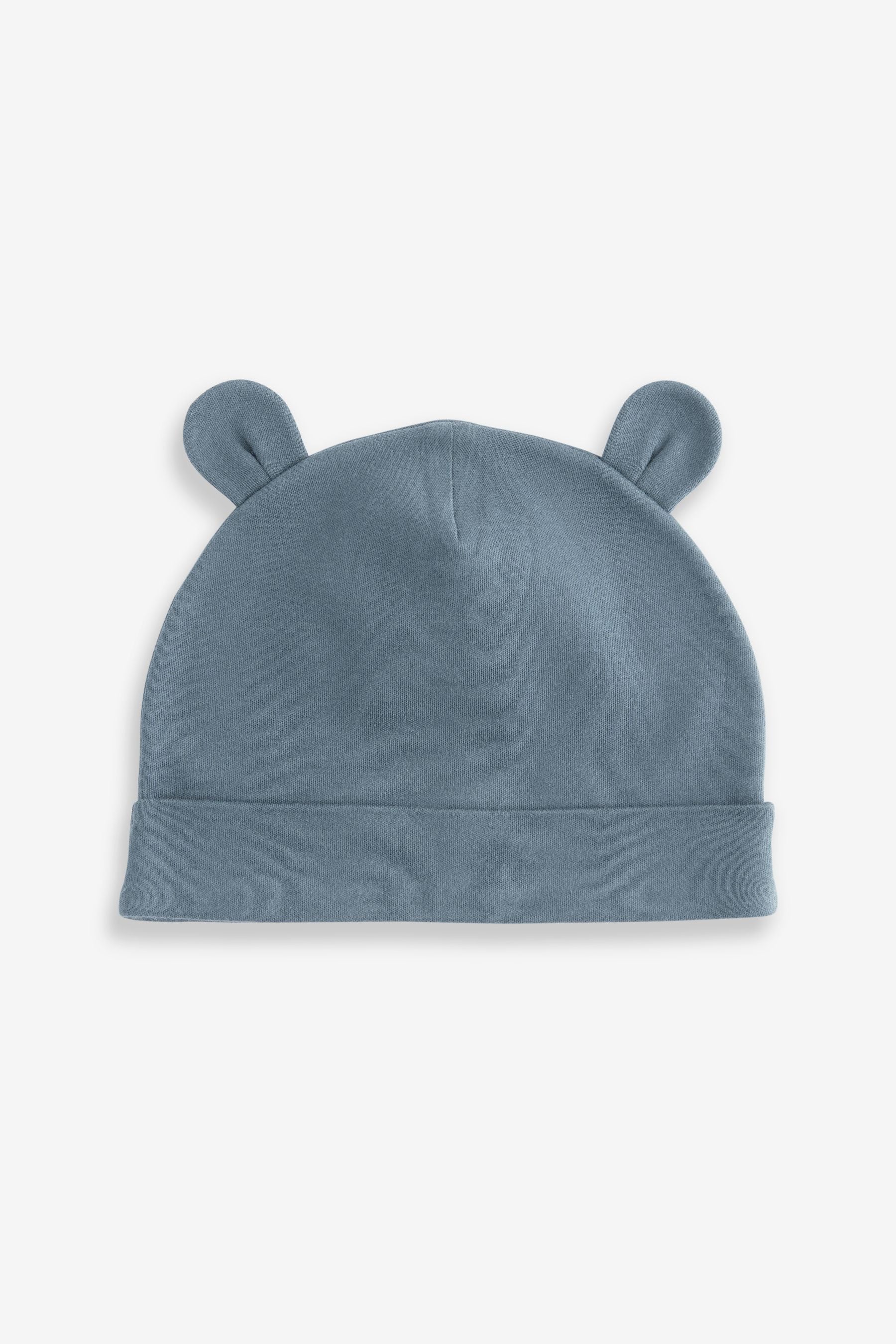 Mid Blue Baby Beanies 3 Pack (0-18mths)