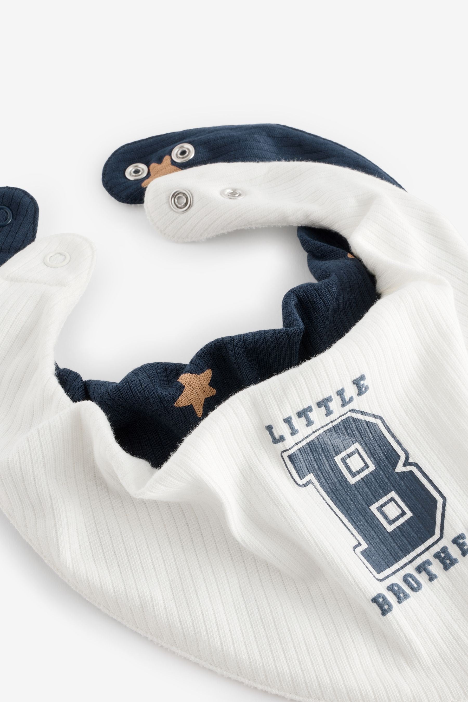 Blue Little Brother Family 100% Cotton Bibs 2 Pack