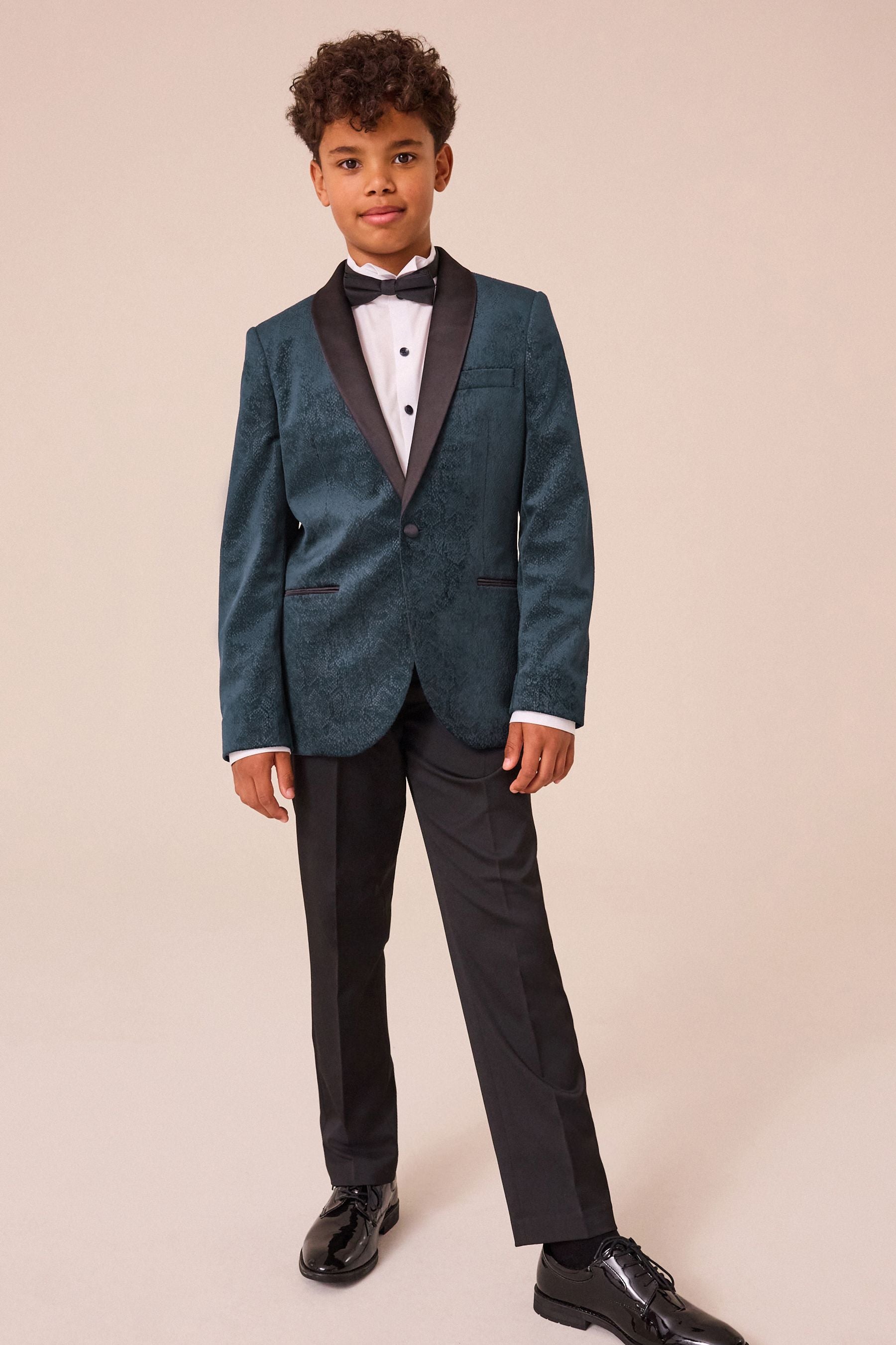 Navy Snake Skin Velvet Jacket (3-16yrs)