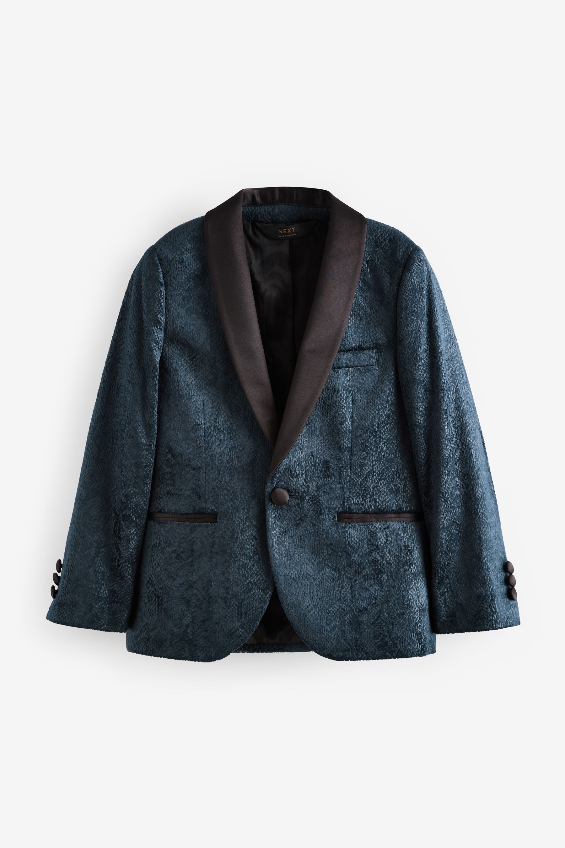 Navy Snake Skin Velvet Jacket (3-16yrs)