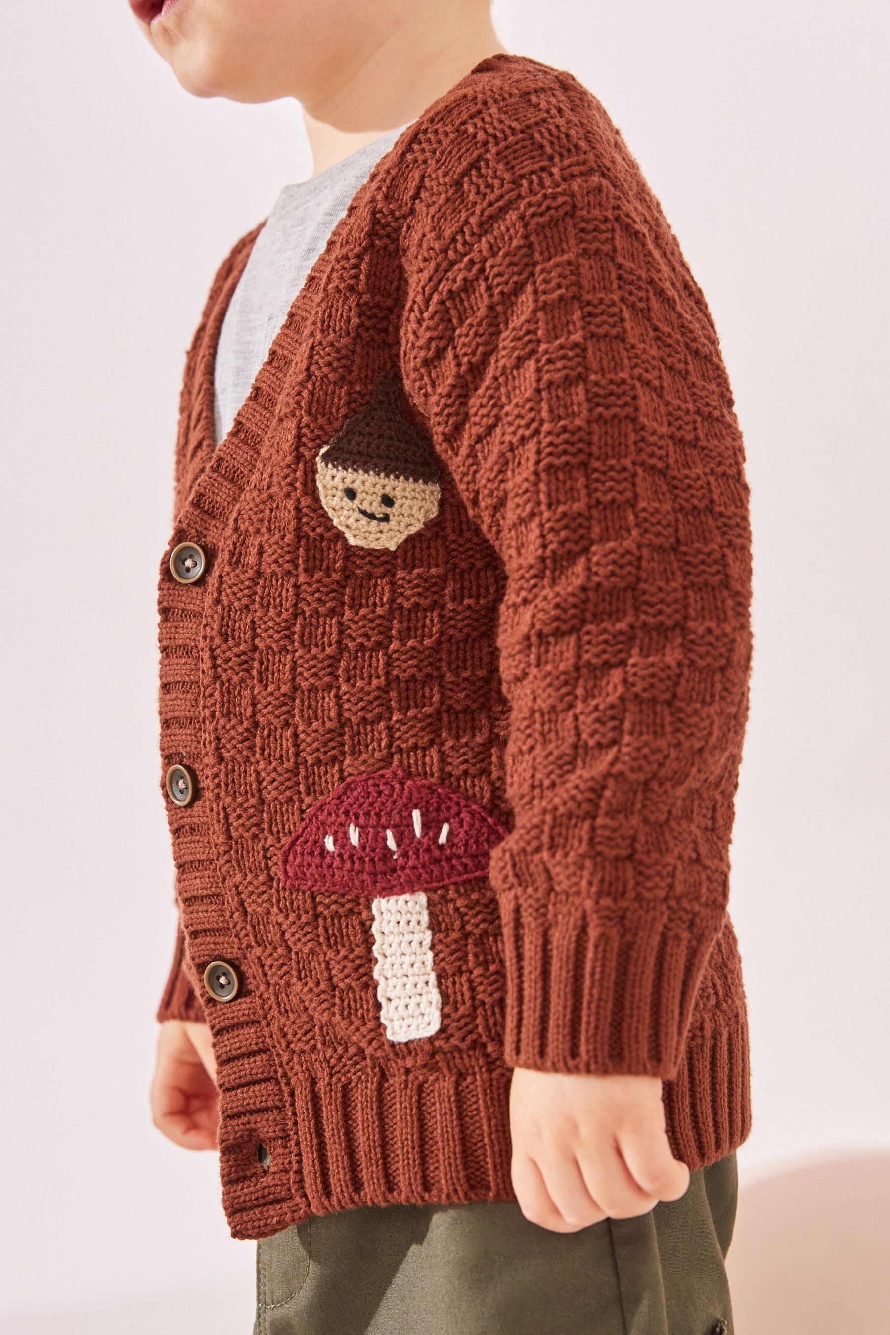 Rust Brown Textured Character Cardigan (3mths-7yrs)