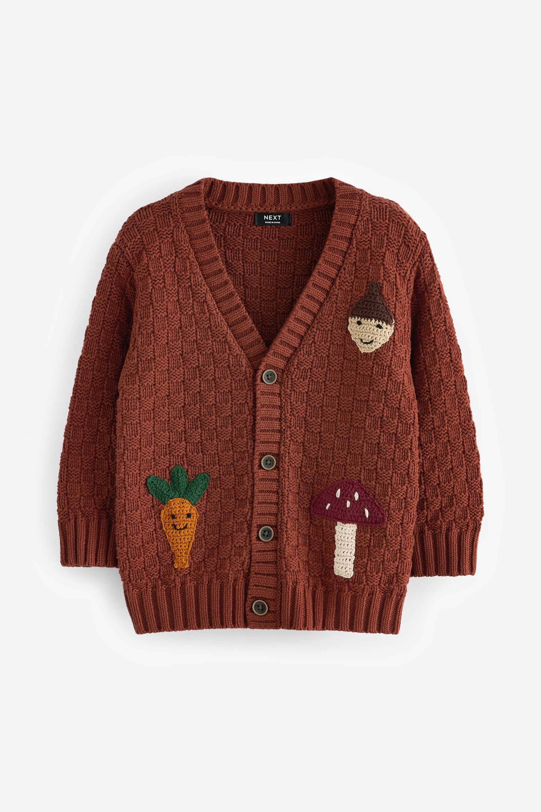 Rust Brown Textured Character Cardigan (3mths-7yrs)