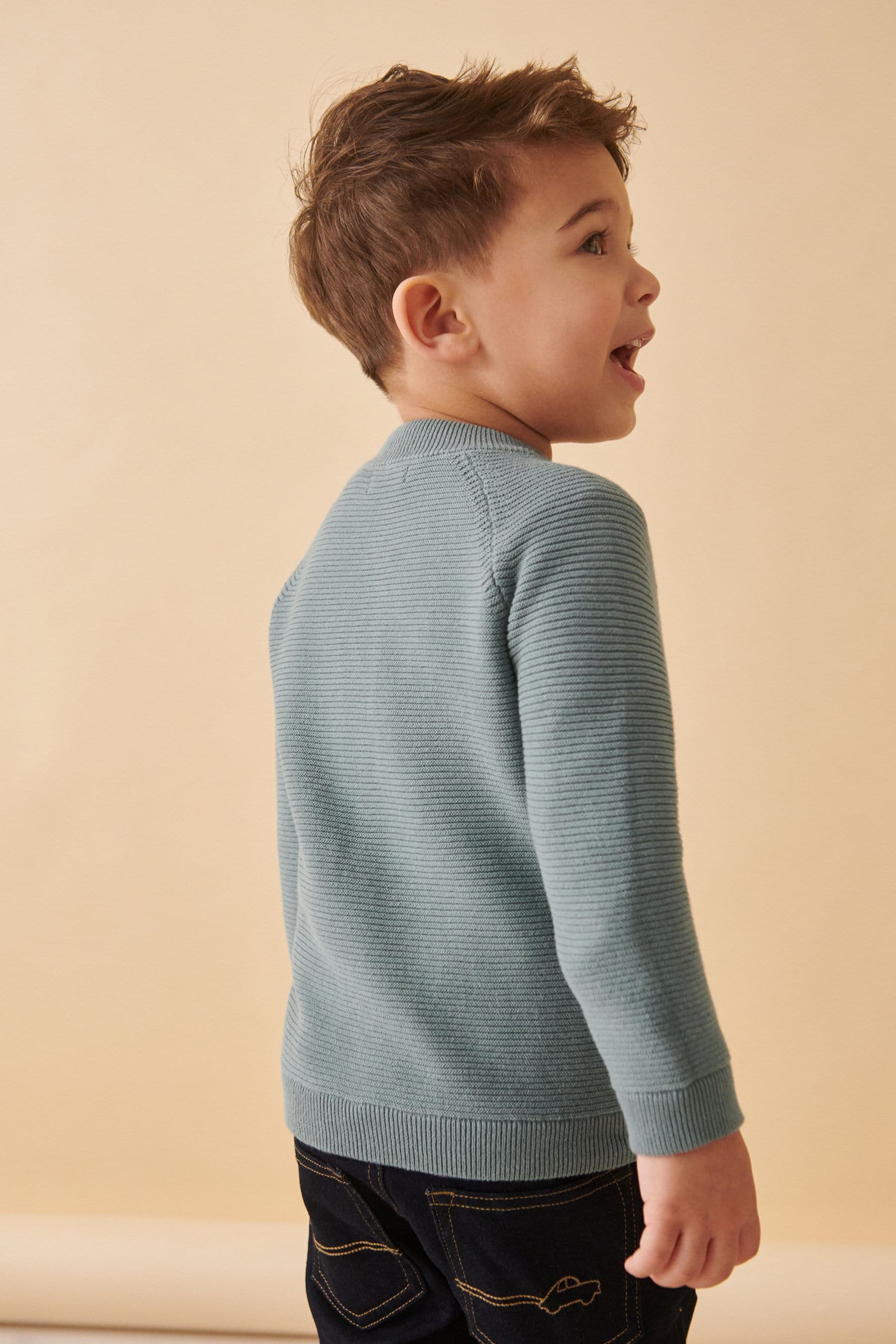 Blue 100% Cotton Zip Through Cardigan (3mths-7yrs)